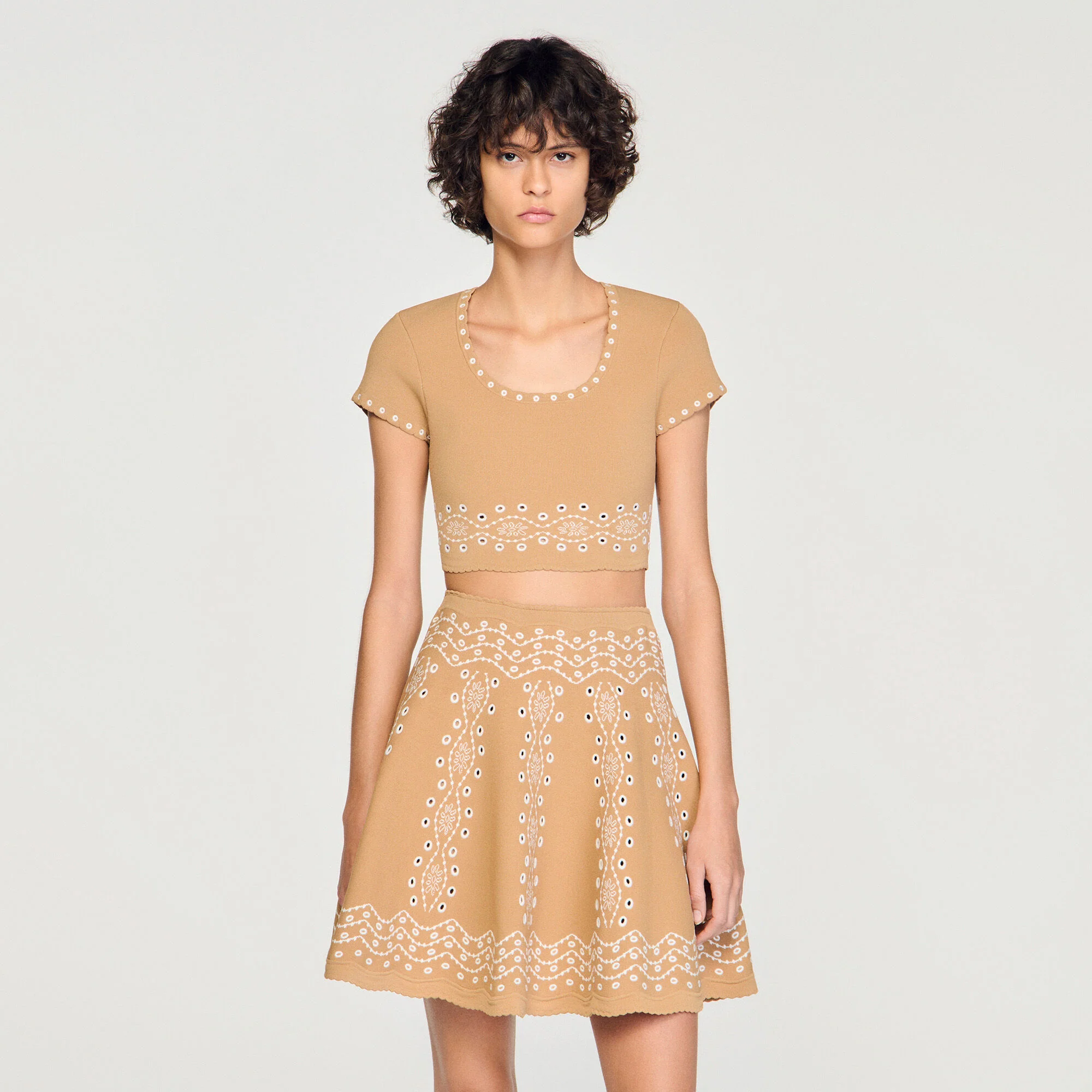 Siena Jumper With Contrast Embroidery Beige - Image 4
