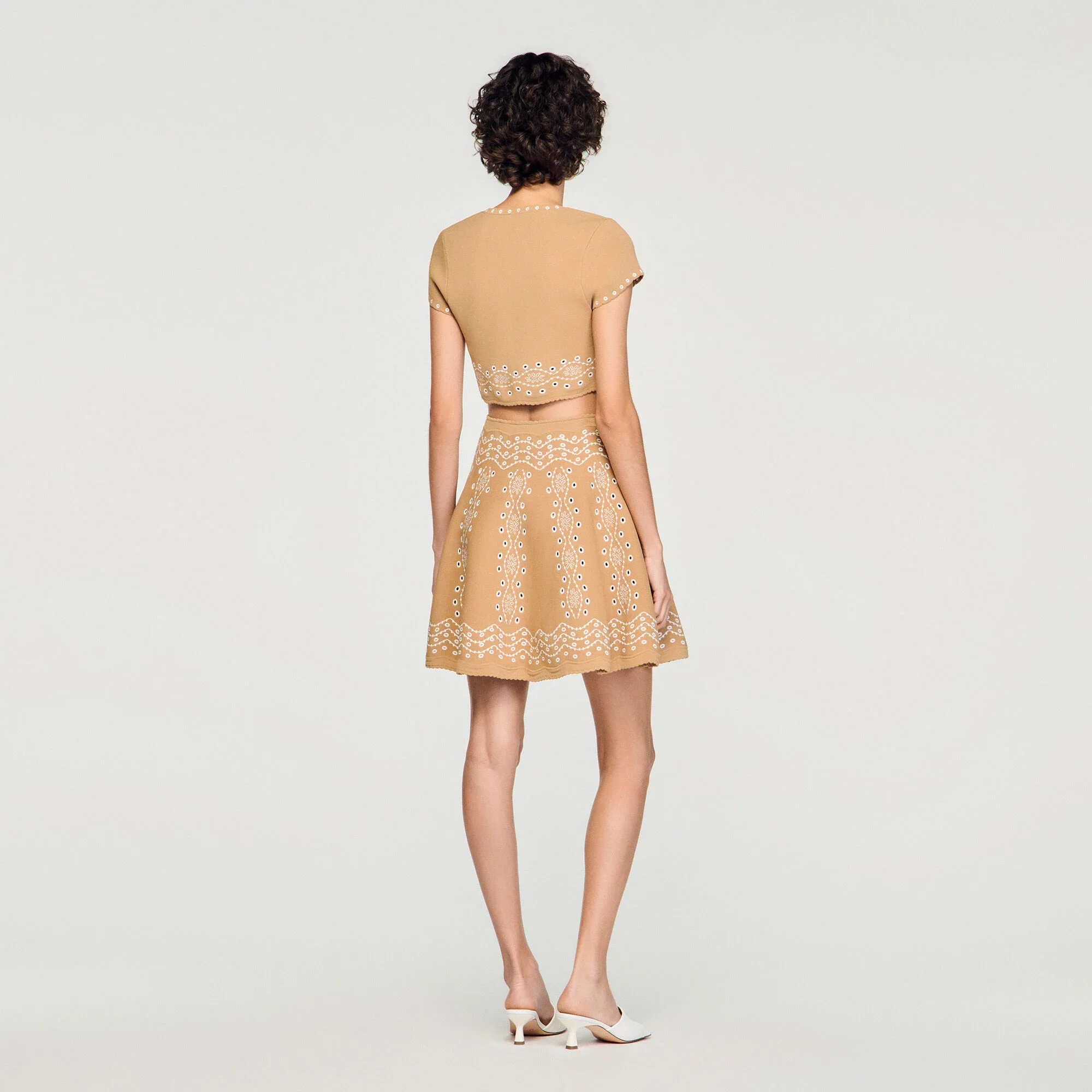 Siena Jumper With Contrast Embroidery Beige - Image 5