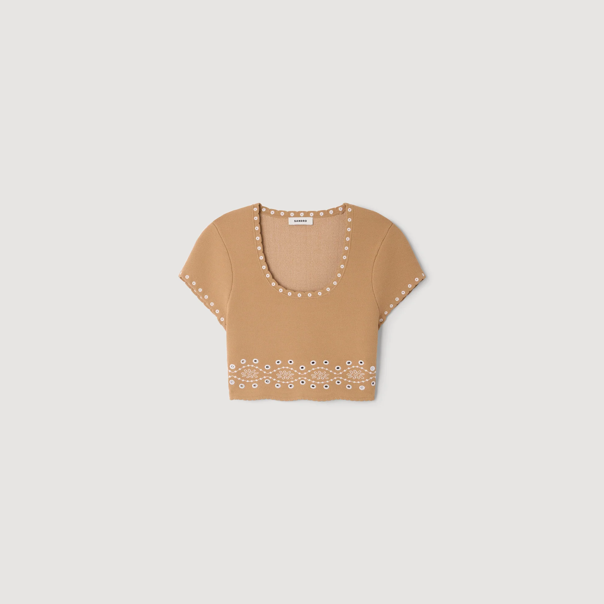 Siena Jumper With Contrast Embroidery Beige - Image 6
