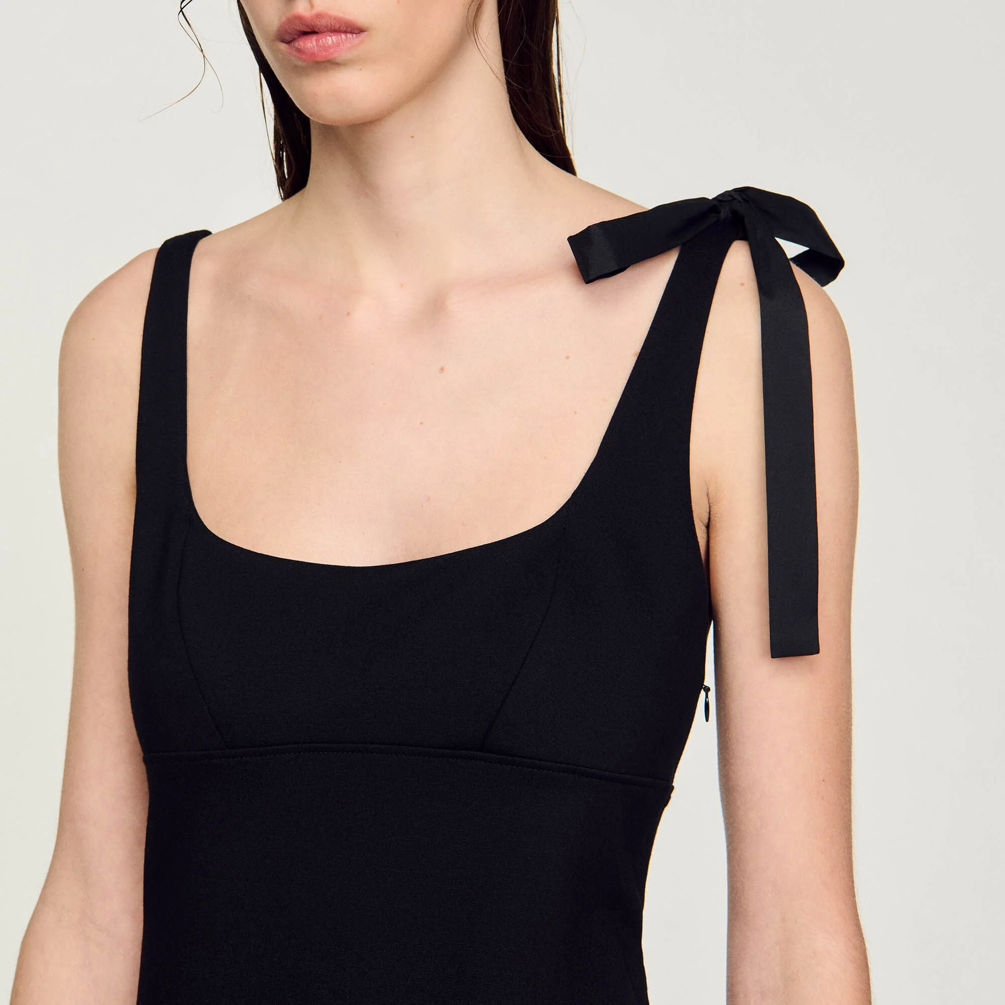 Lolita Dual-Material Short Dress Black - Image 3