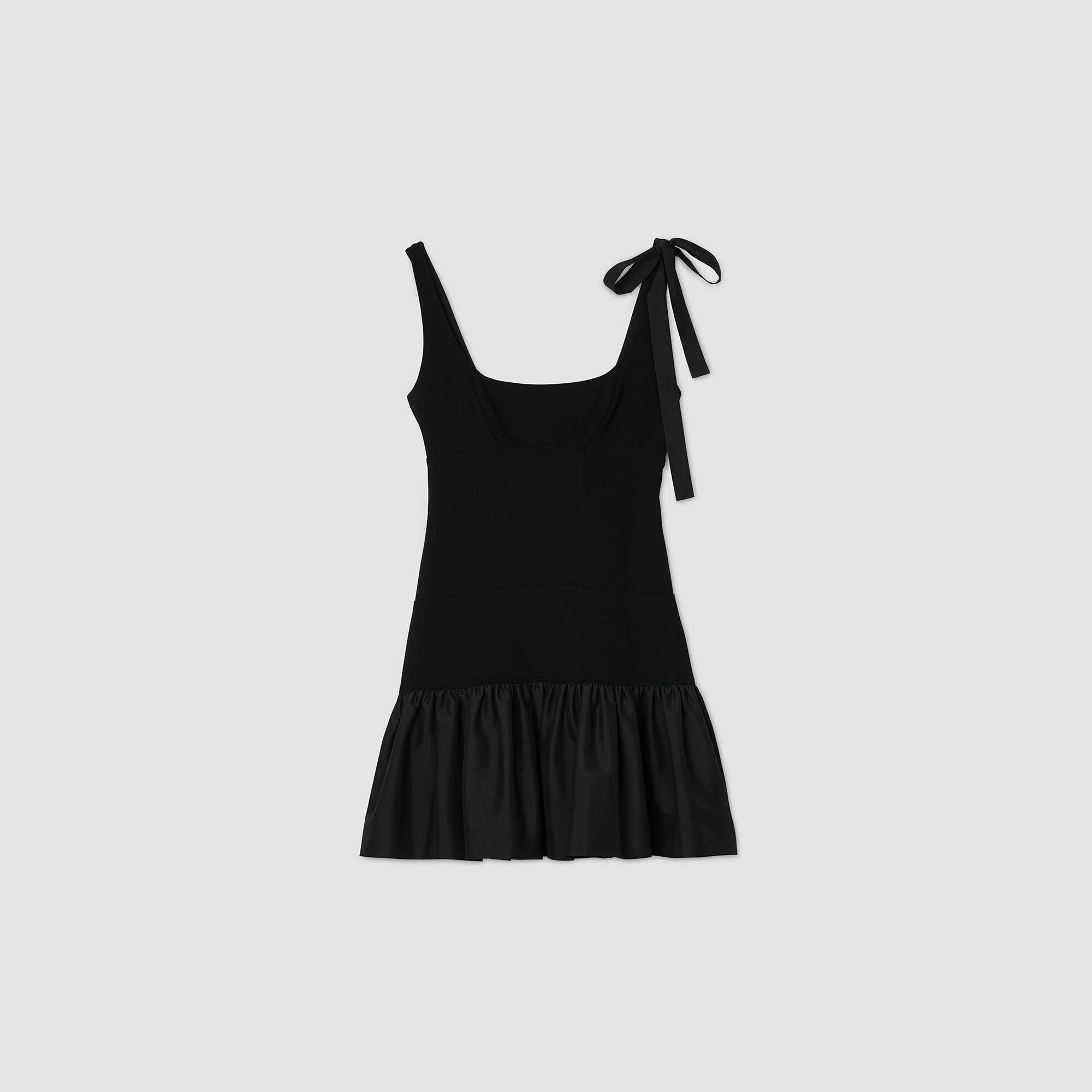 Lolita Dual-Material Short Dress Black - Image 6