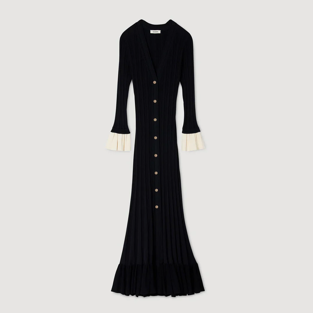Nara Two-Tone Knit Maxi Dress Navy Blue - Image 6