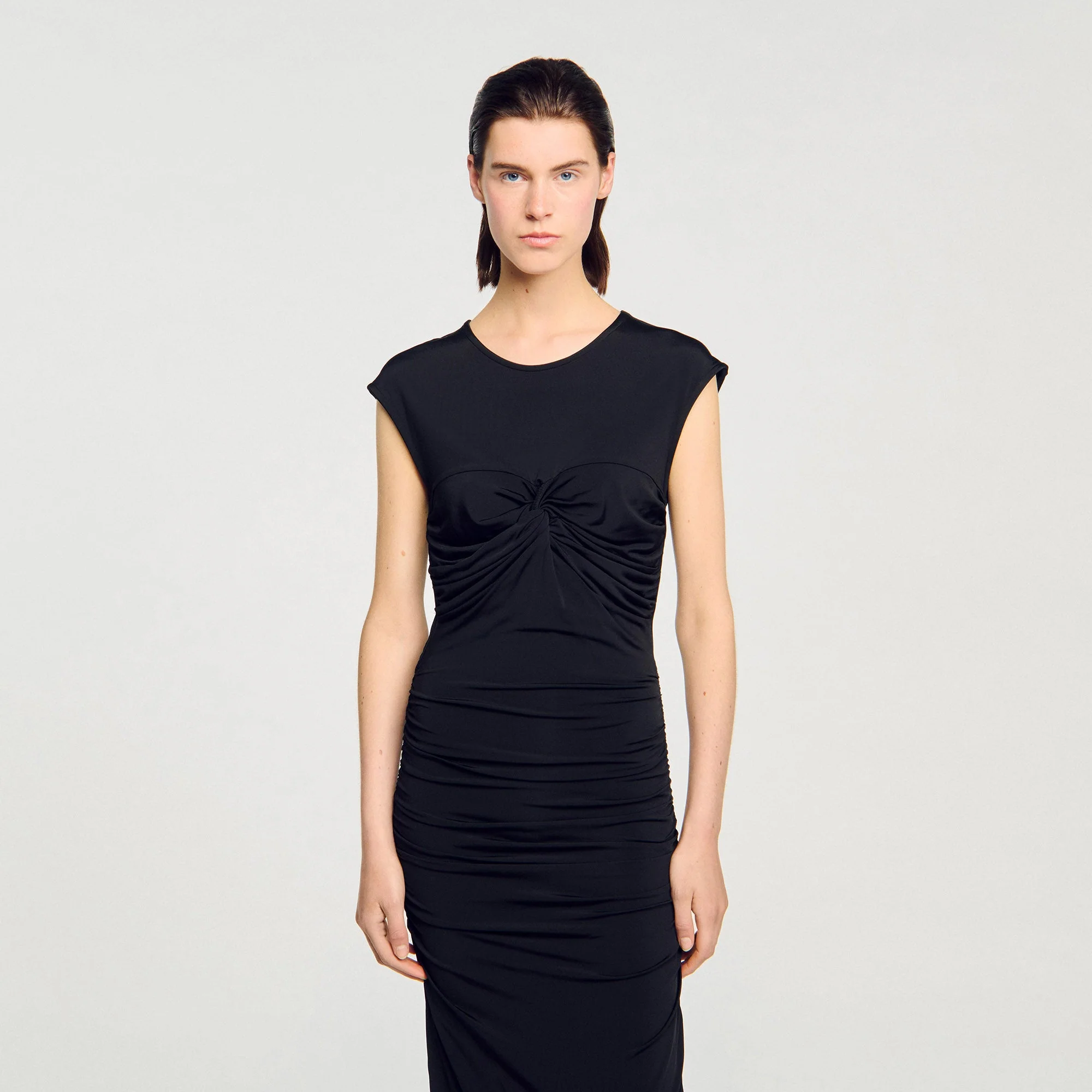 Habibi Draped Maxi Dress Black - Image 3