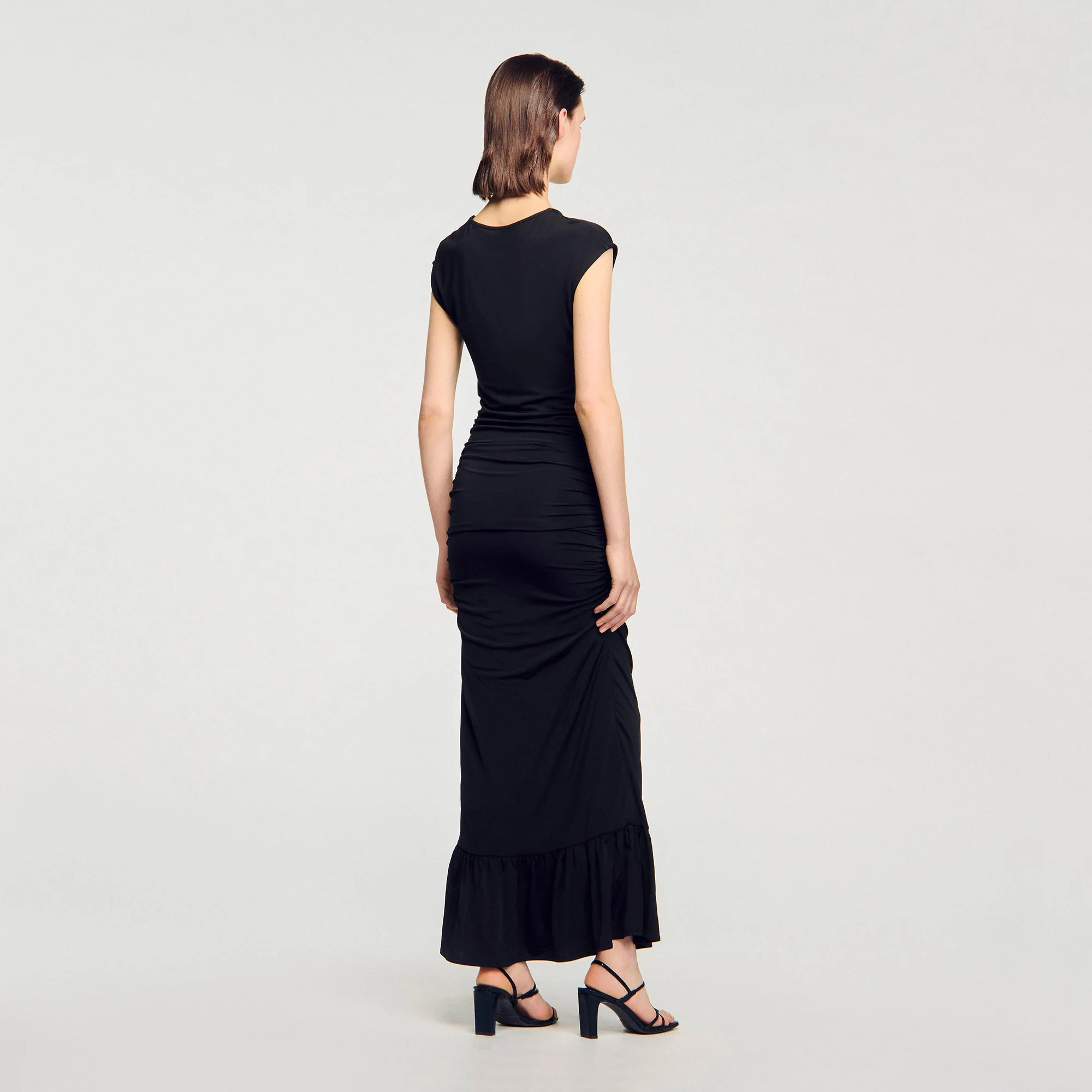 Habibi Draped Maxi Dress Black - Image 4