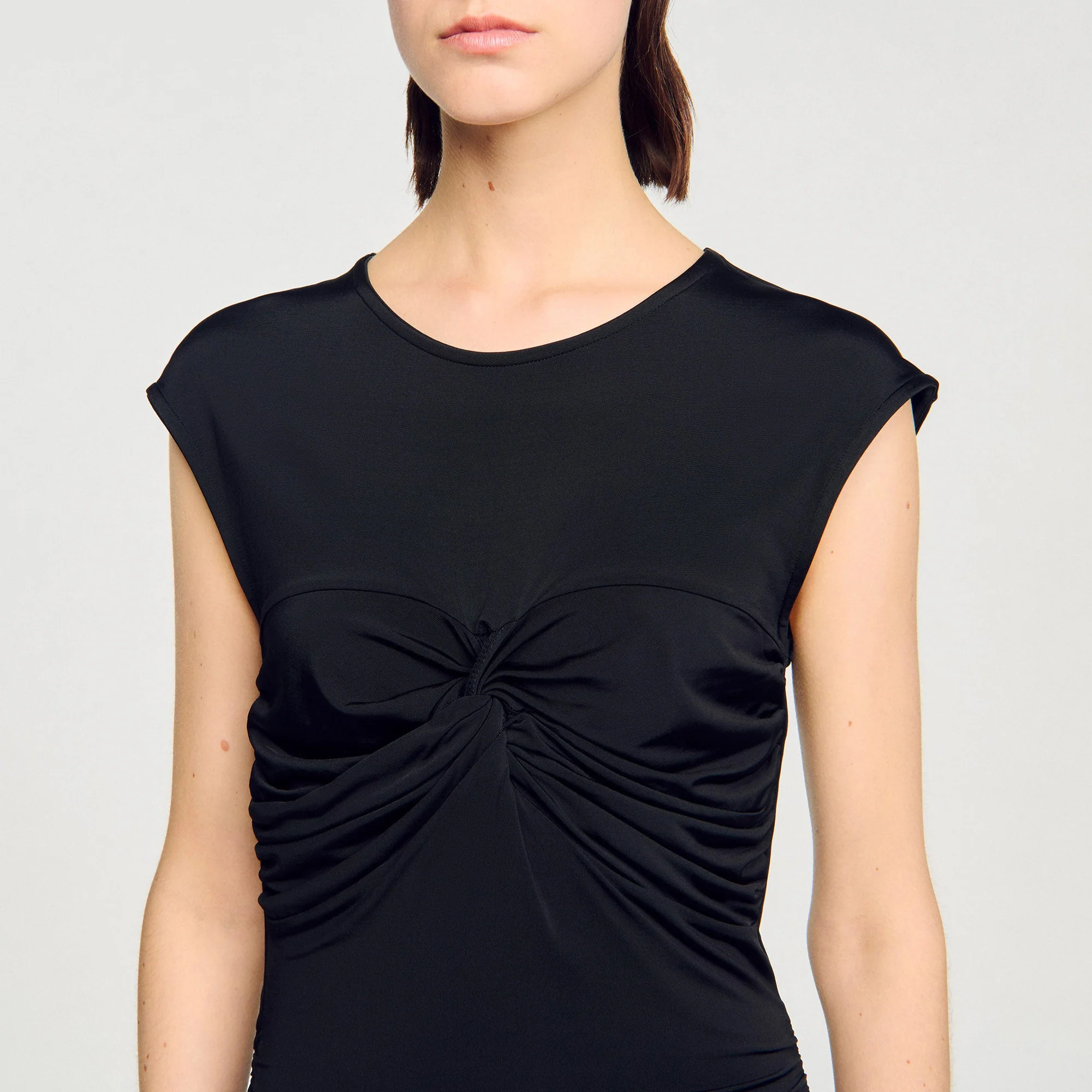 Habibi Draped Maxi Dress Black - Image 5