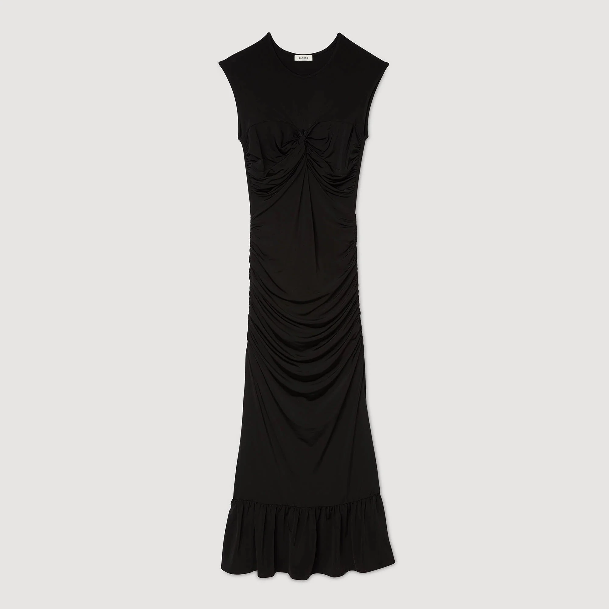 Habibi Draped Maxi Dress Black - Image 6