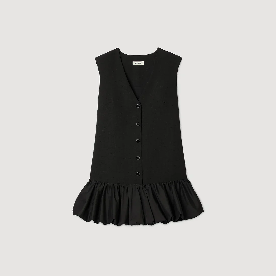 Aliette Short Tailored Dress With Ruffle Black - Image 6