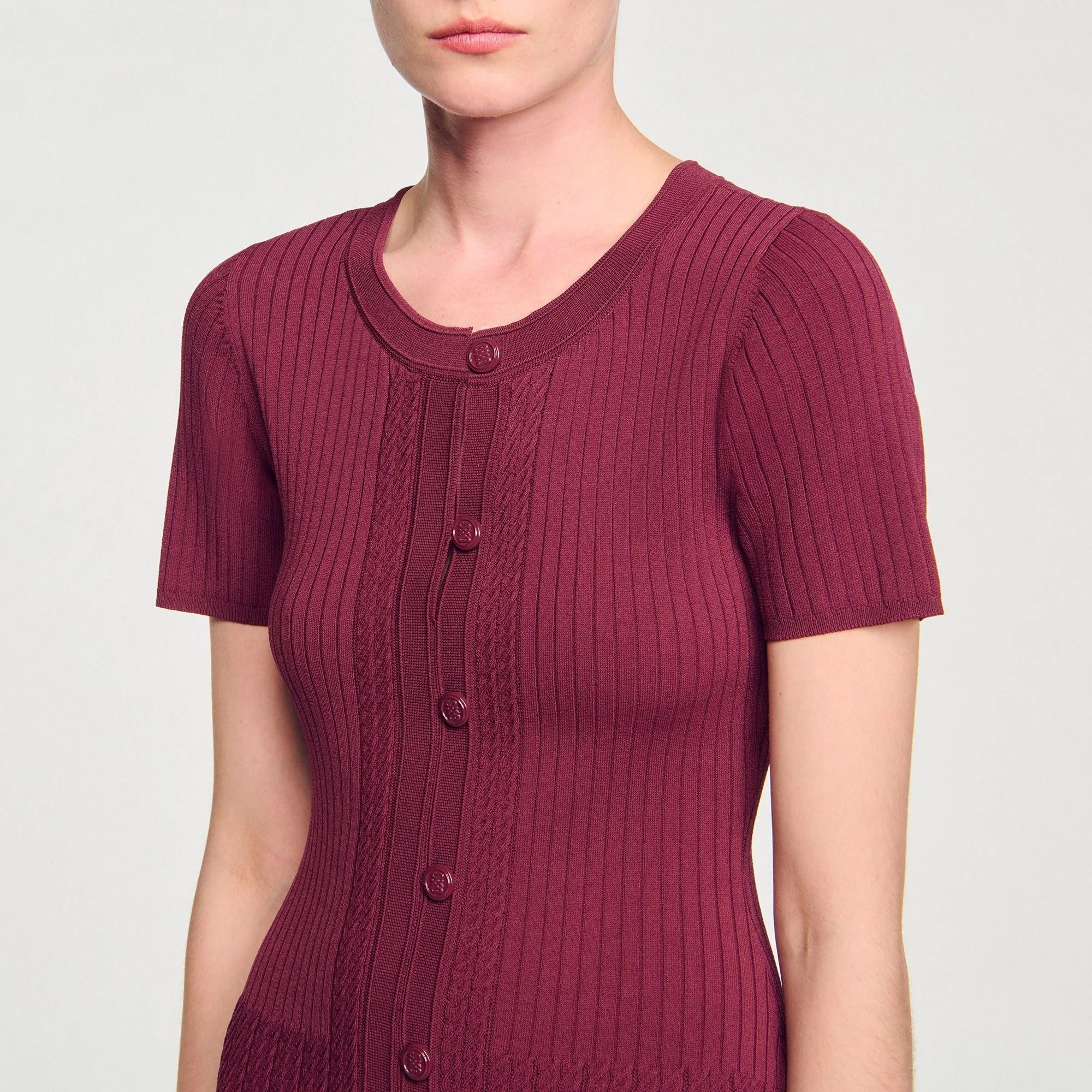 Milla Knit Maxi Dress Bordeaux - Image 3
