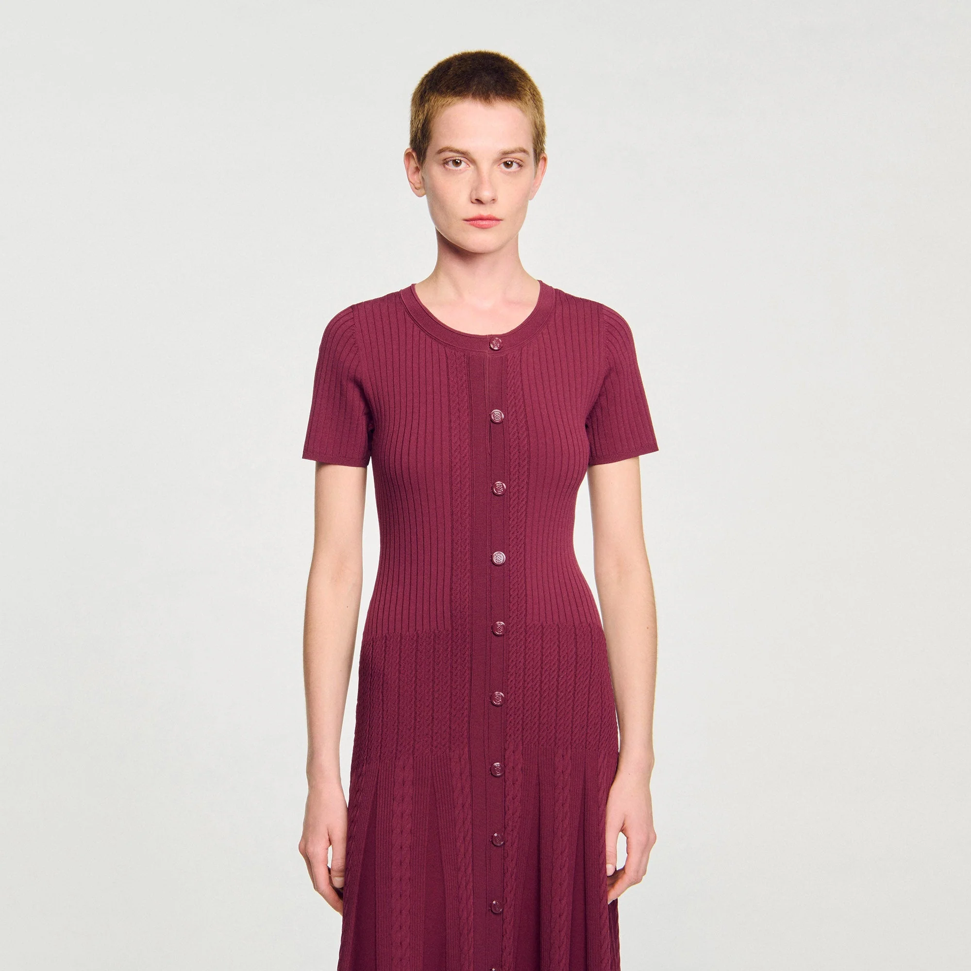 Milla Knit Maxi Dress Bordeaux - Image 4