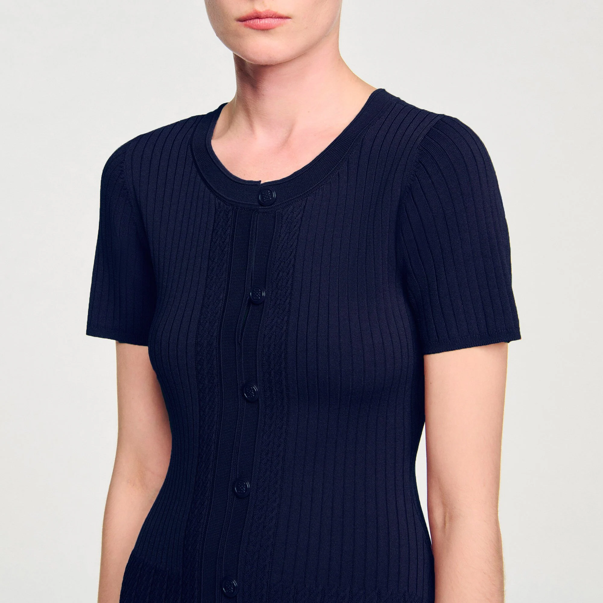 Milla Knit Maxi Dress Navy Blue - Image 3