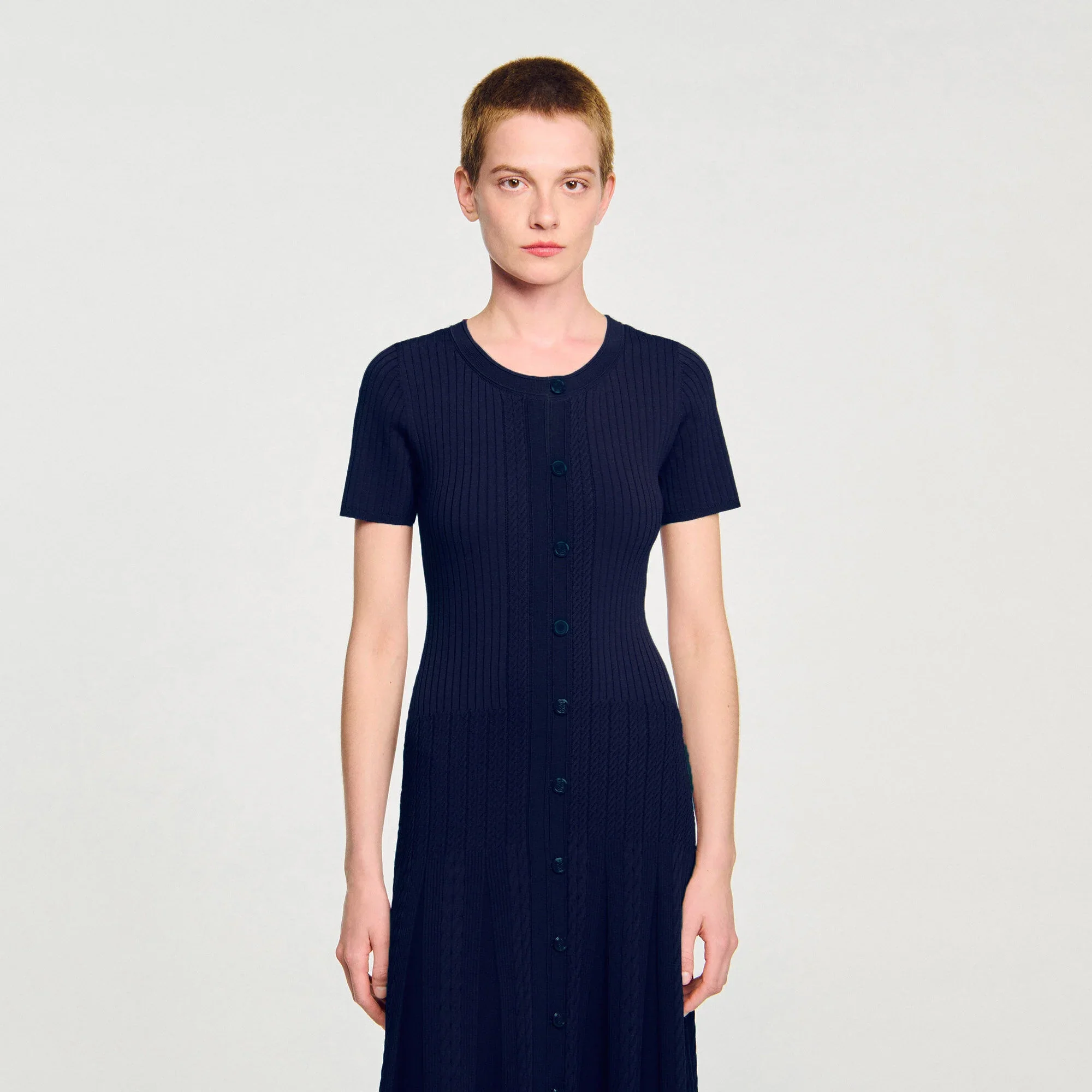 Milla Knit Maxi Dress Navy Blue - Image 4