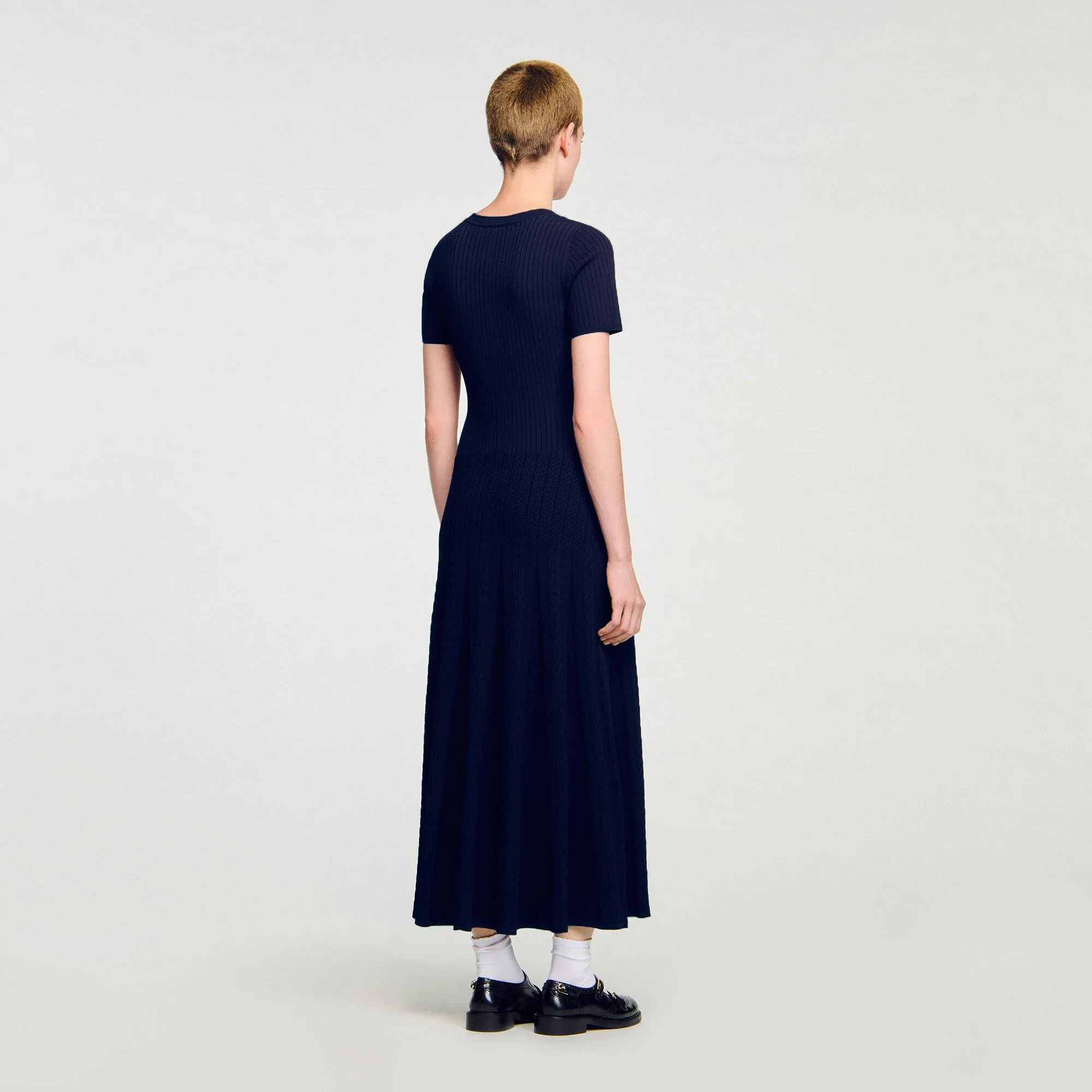 Milla Knit Maxi Dress Navy Blue - Image 5