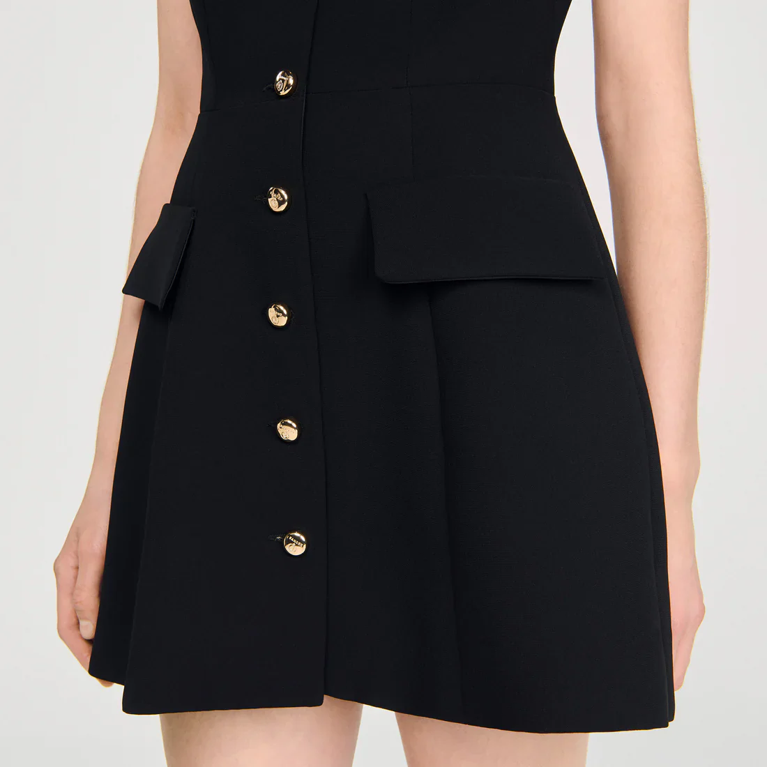 Constance Short Knit Dress Black - Image 3
