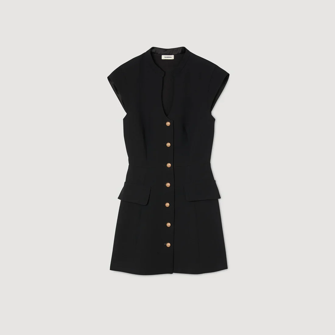 Constance Short Knit Dress Black - Image 6