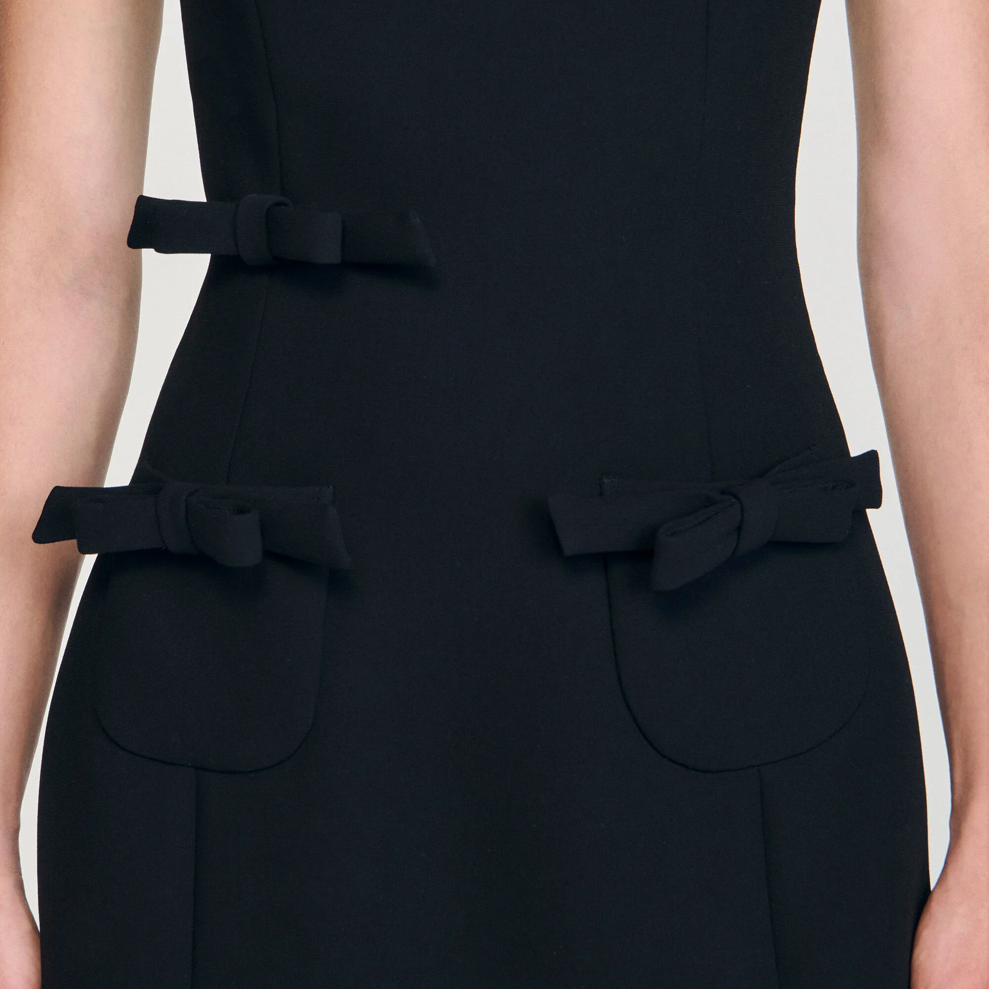 Alessia Short Dress With Bows Black - Image 3