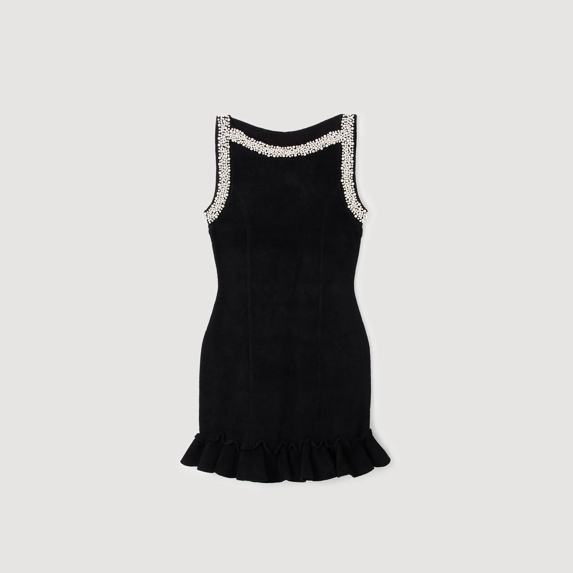 Divina Short Beaded Dress Black - Image 6