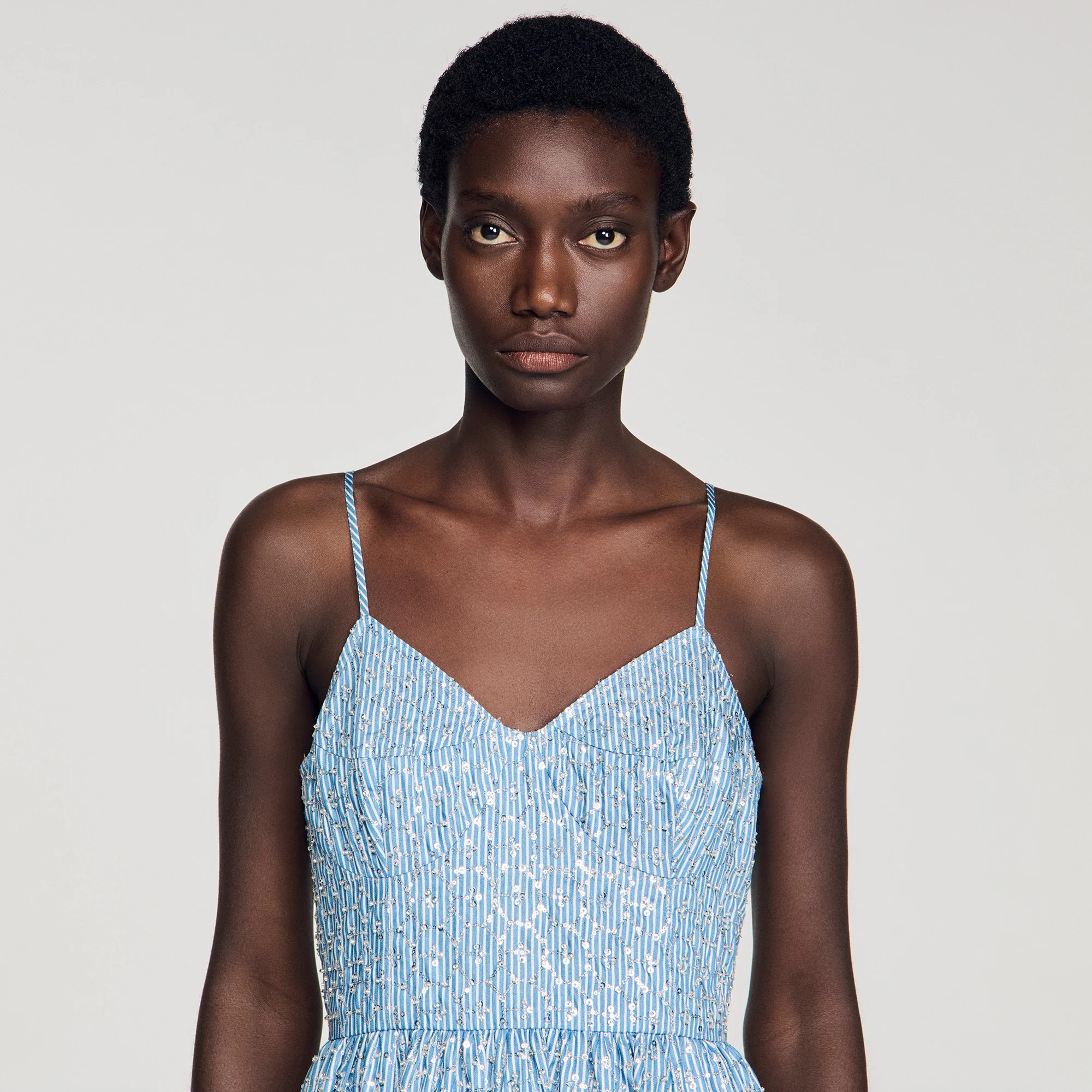 Iseanna Sequined Maxi Dress Blue - Image 4