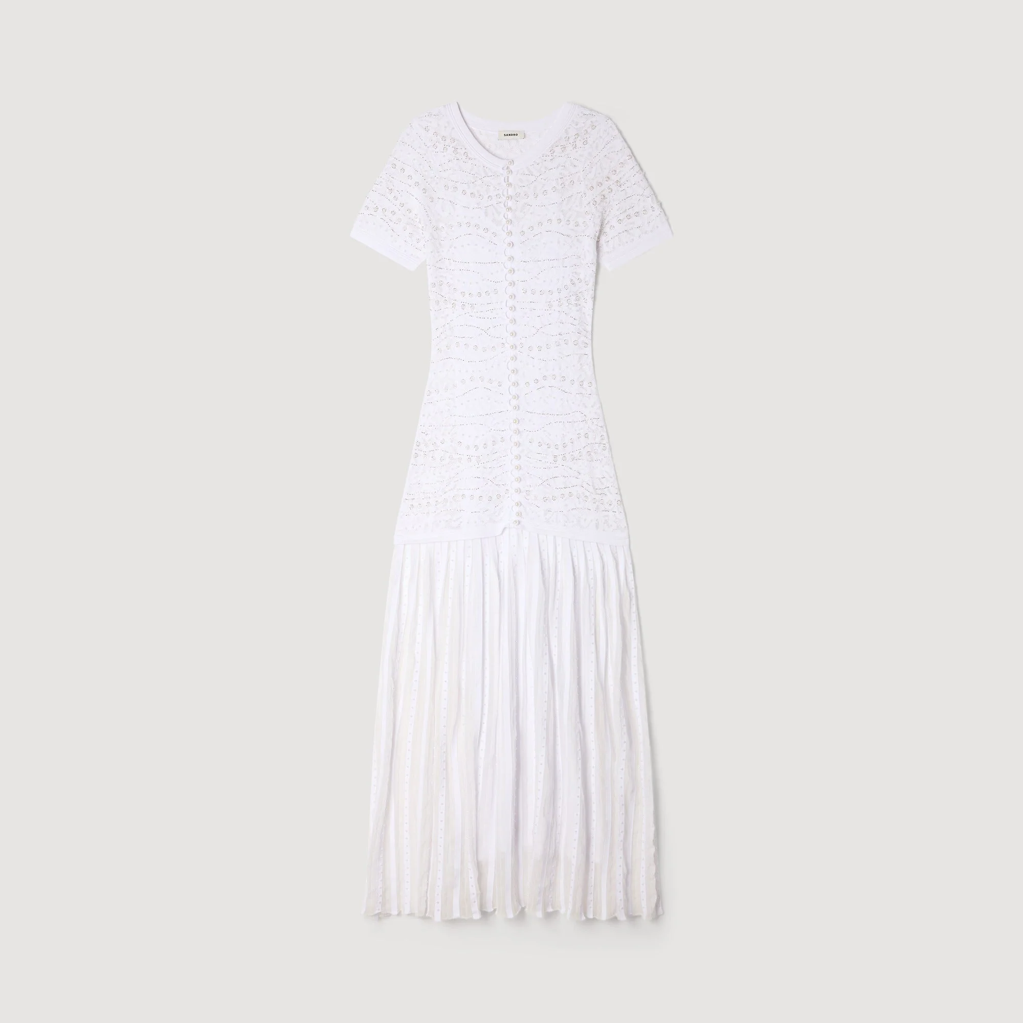 Levana Beaded Knit Maxi Dress White - Image 6