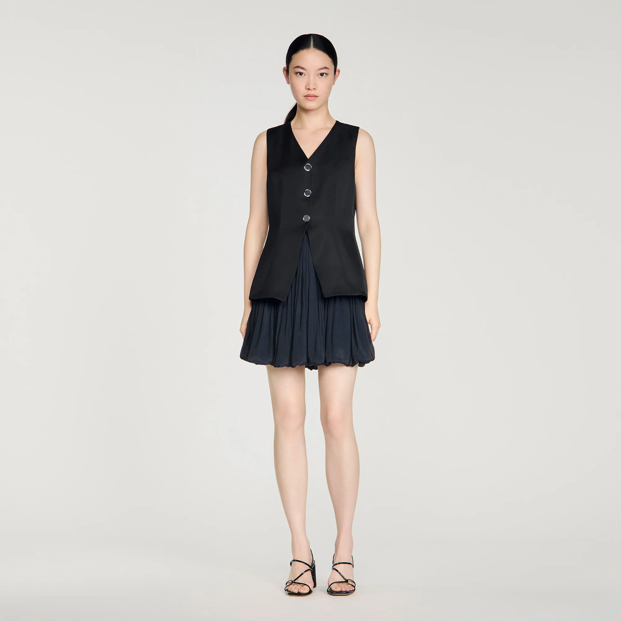 Nilda Short Bubble Dress Black - Image 2