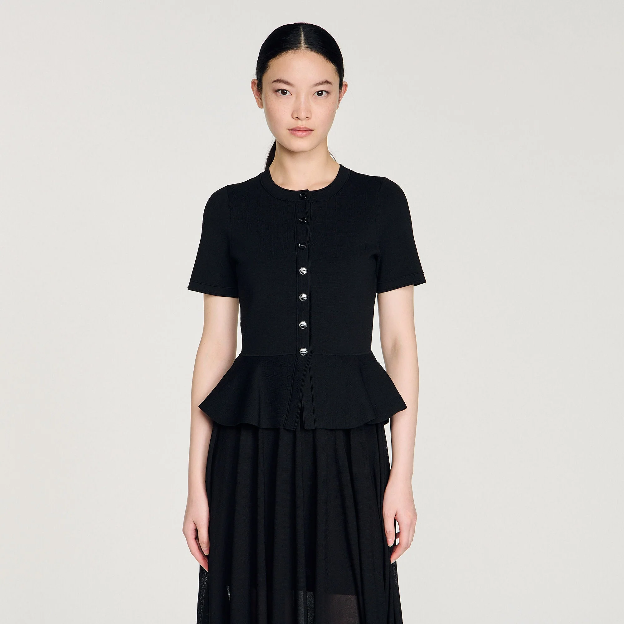Judith Peplum Knit Maxi Dress Black - Image 4