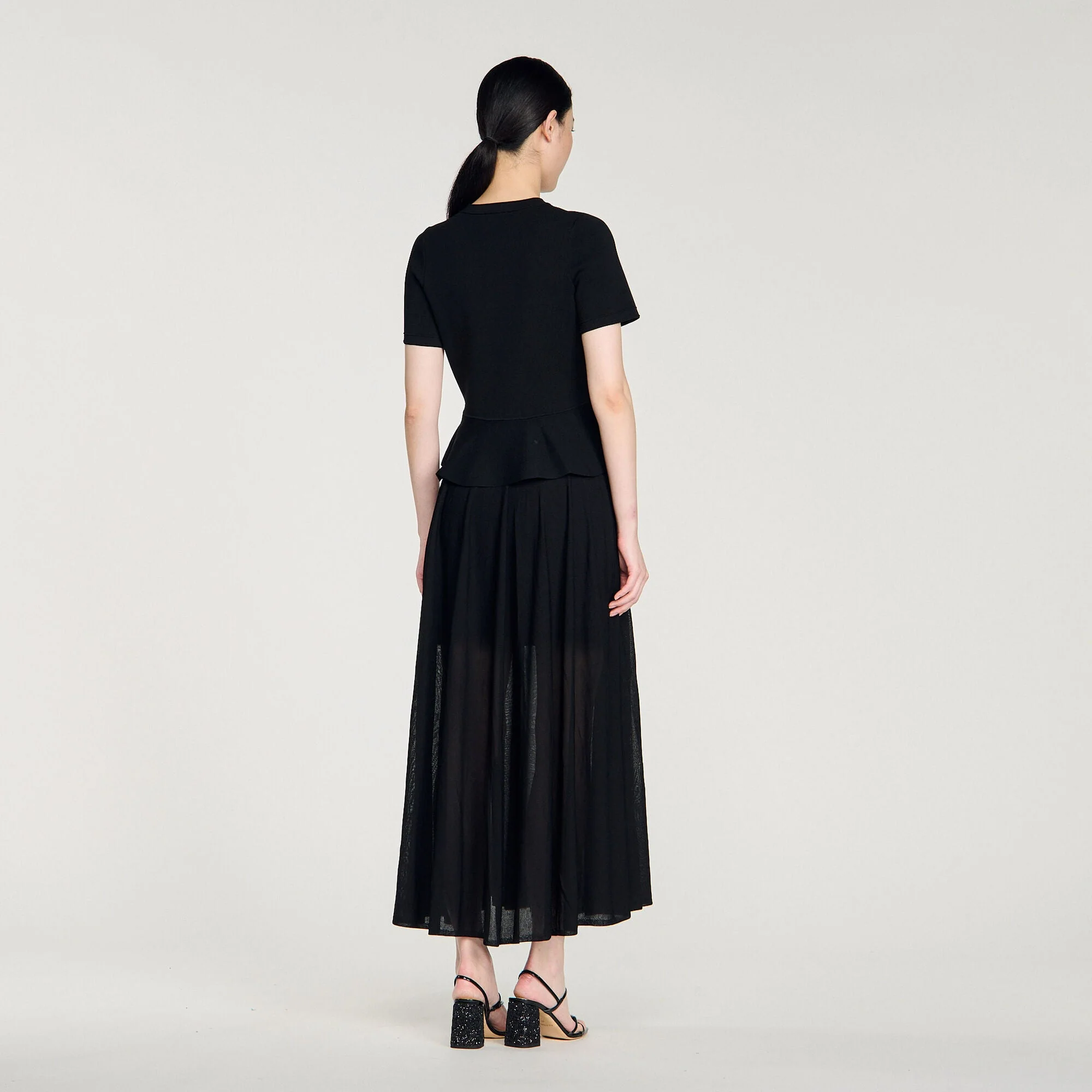 Judith Peplum Knit Maxi Dress Black - Image 5