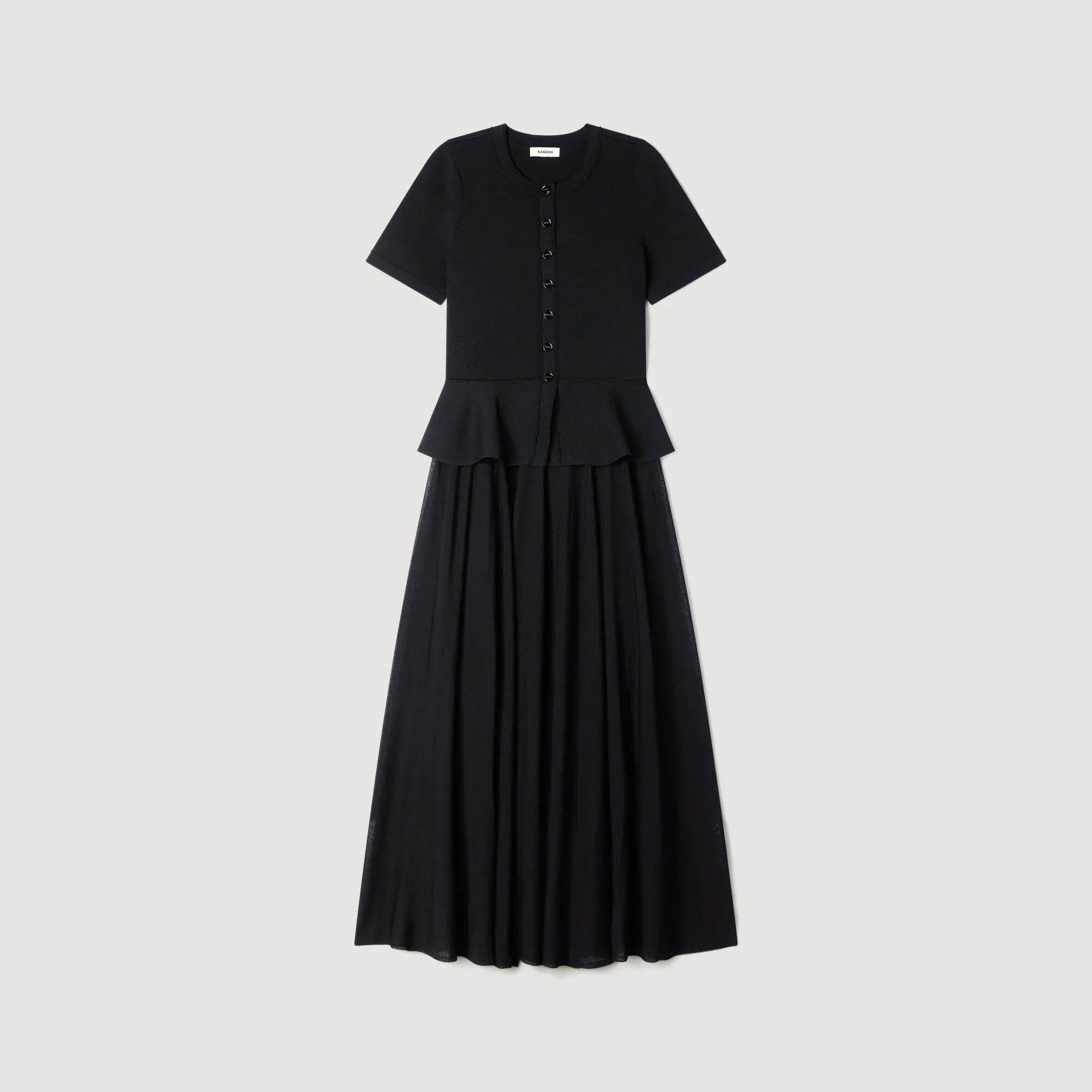 Judith Peplum Knit Maxi Dress Black - Image 6