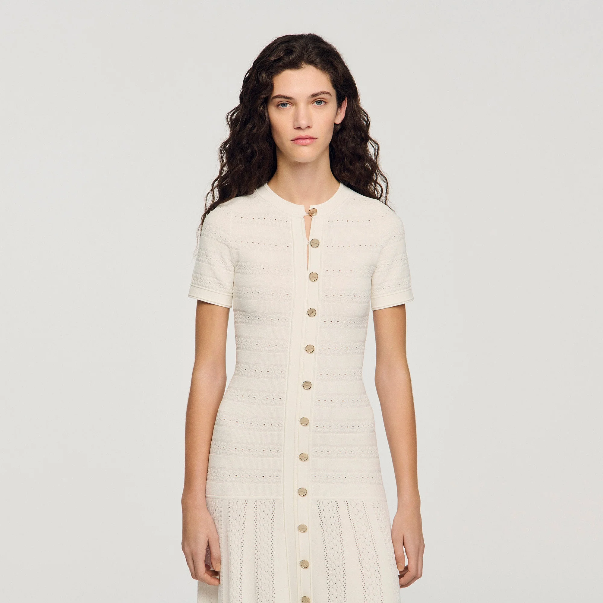 Milona Knit Maxi Dress Ecru - Image 4