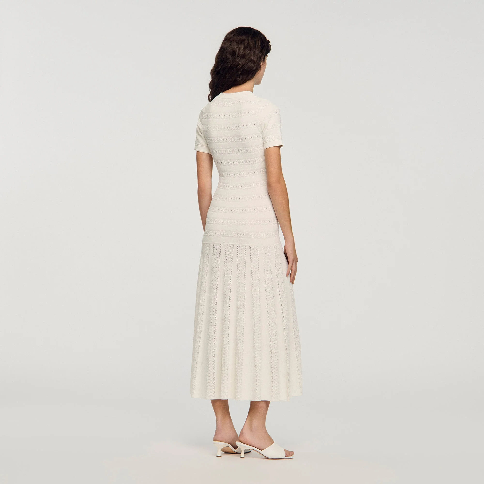 Milona Knit Maxi Dress Ecru - Image 5