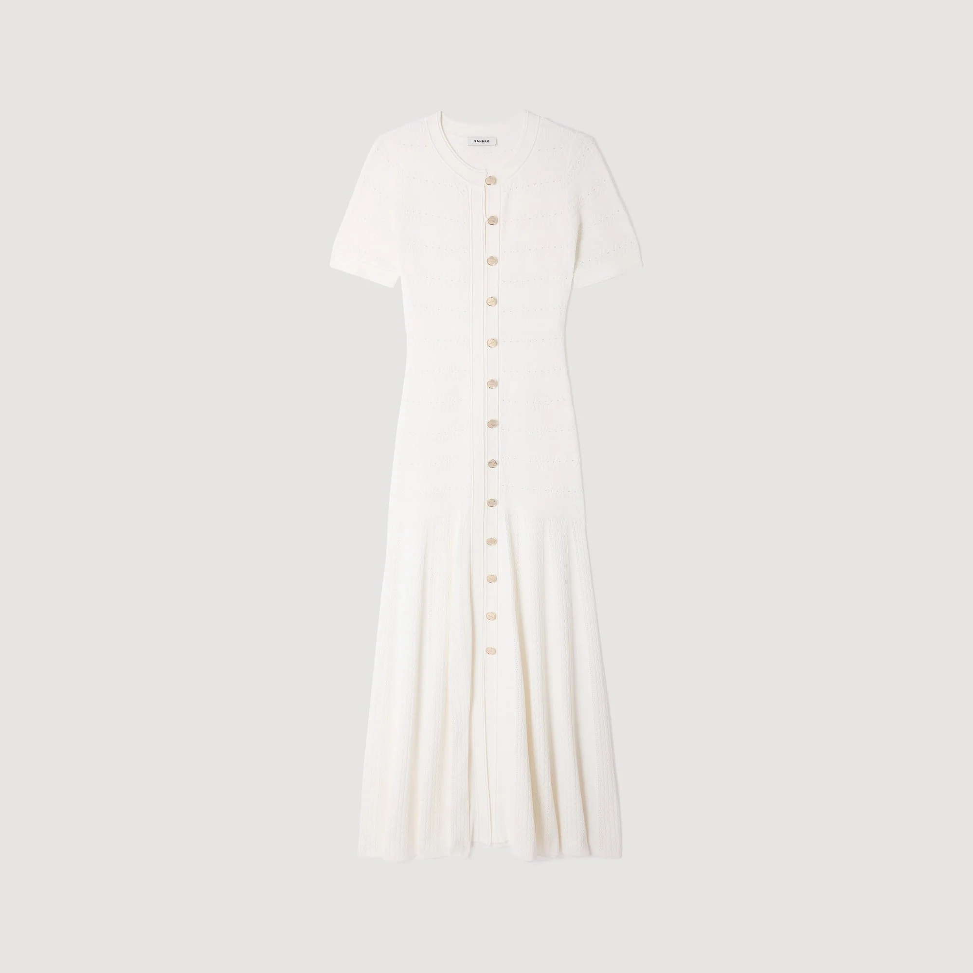 Milona Knit Maxi Dress Ecru - Image 6