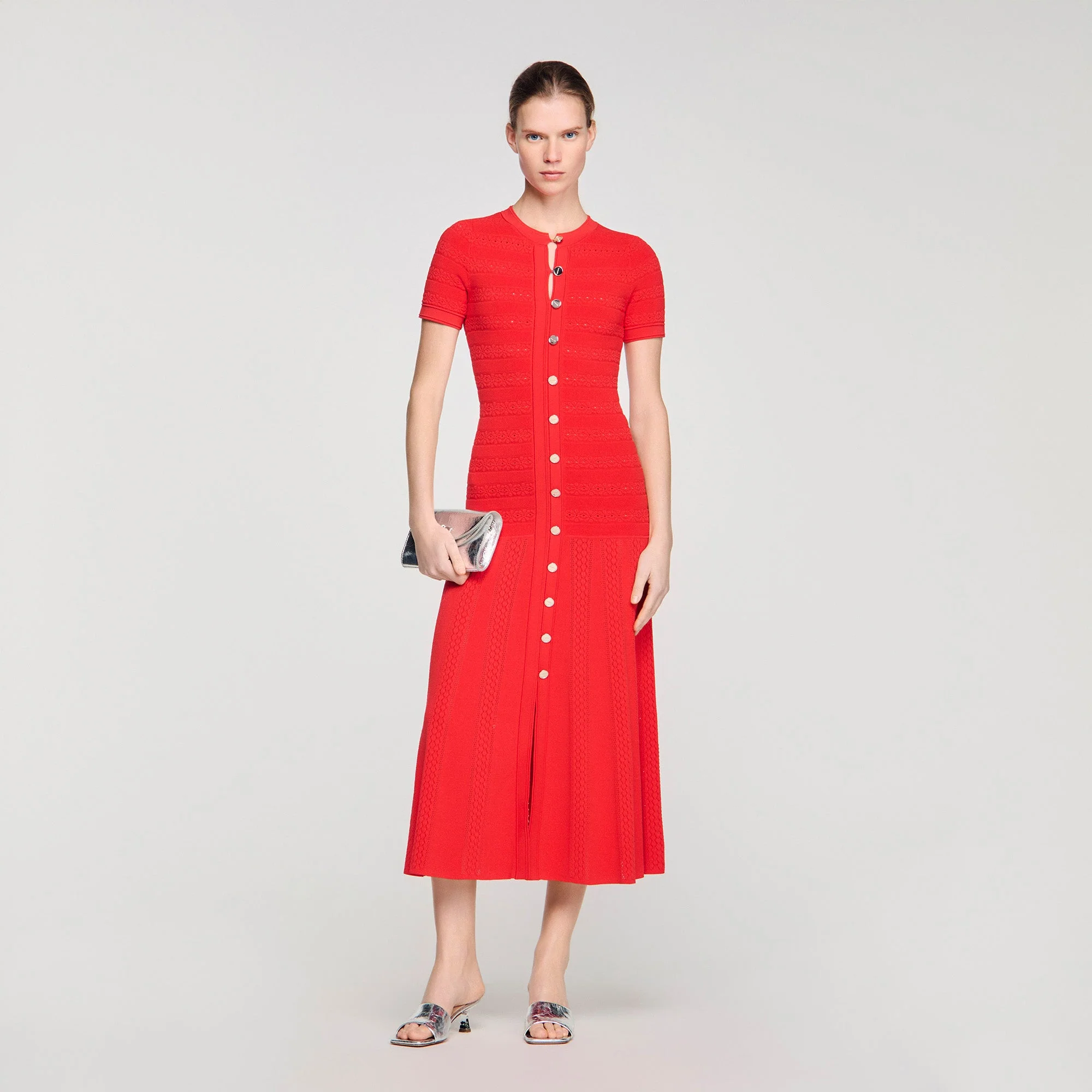 Milona Knit Maxi Dress Red