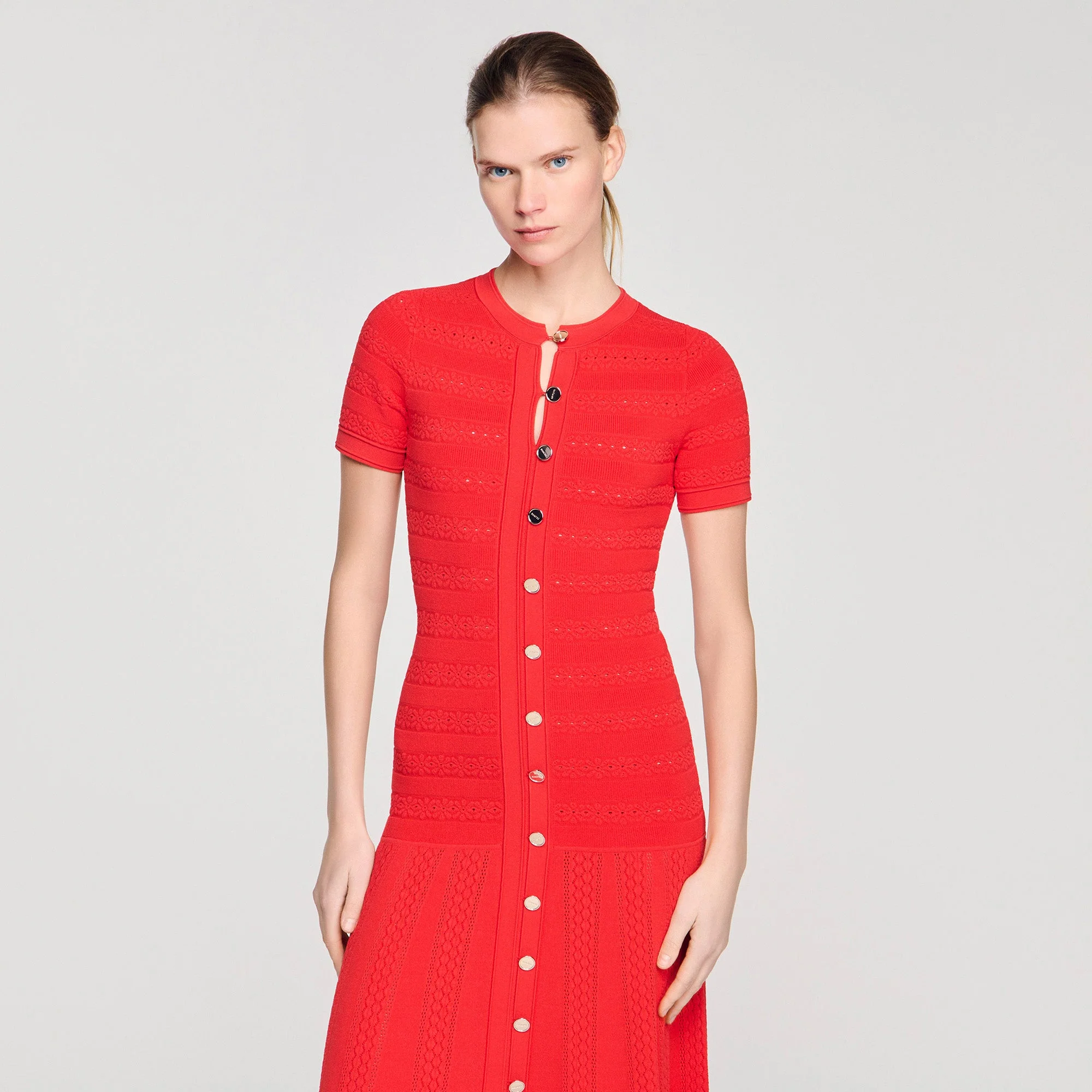 Milona Knit Maxi Dress Red - Image 4