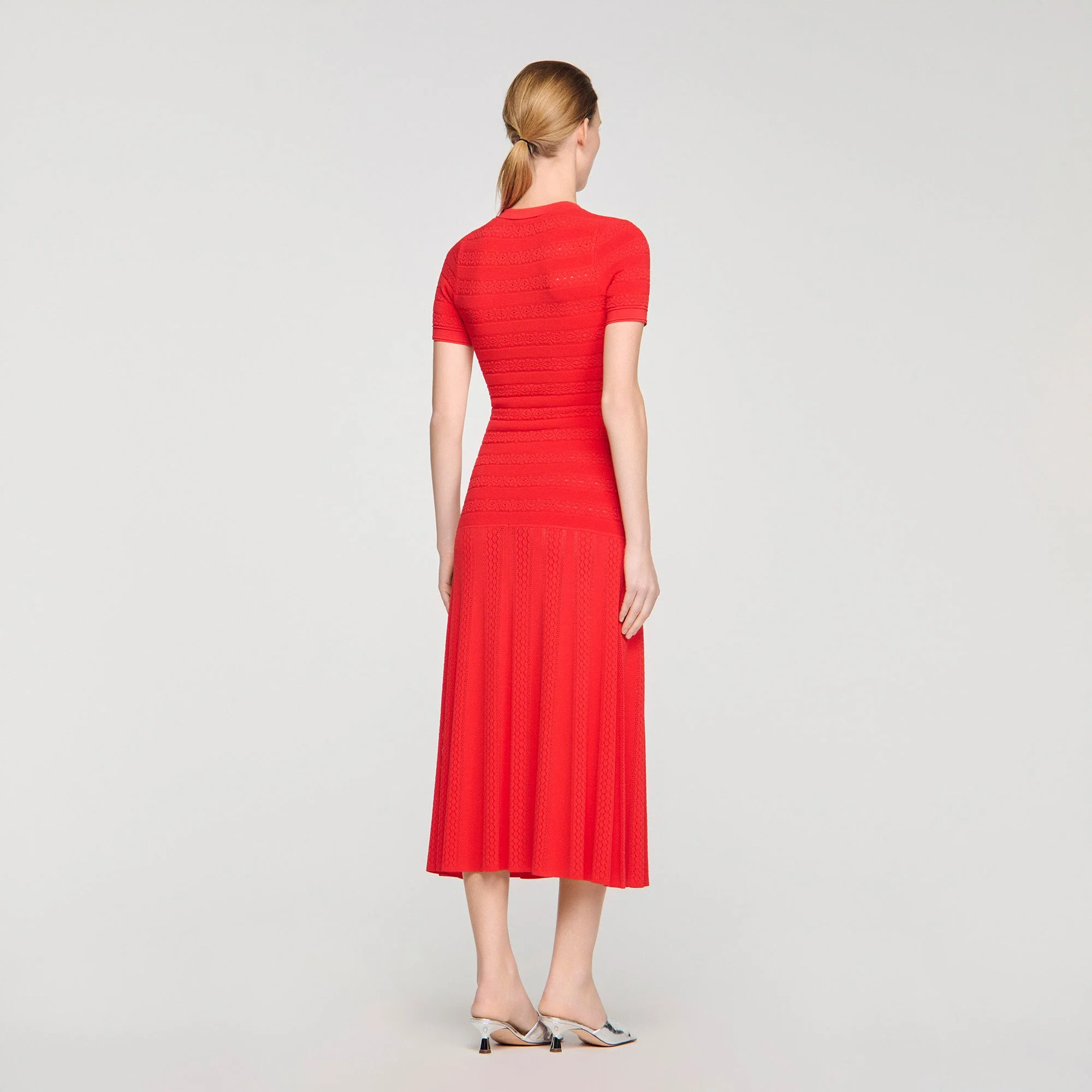 Milona Knit Maxi Dress Red - Image 5