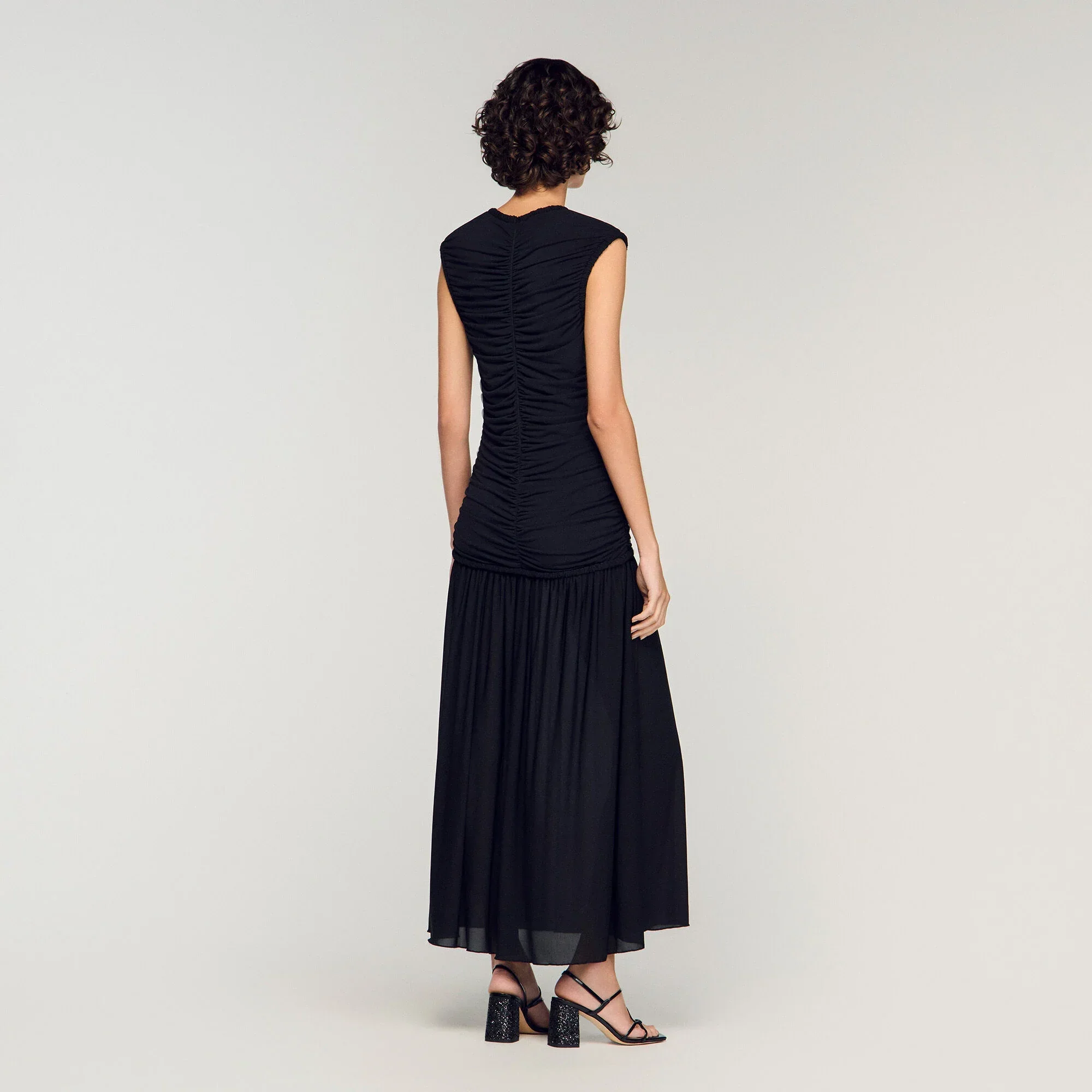 Azalea Draped Maxi Dress Black - Image 3