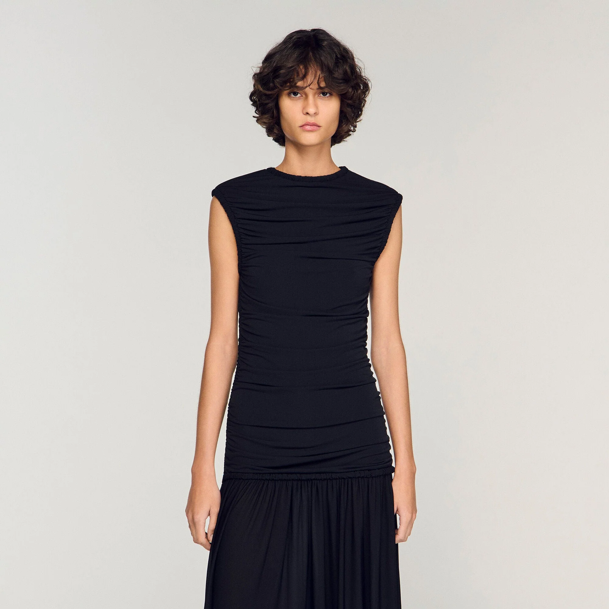 Azalea Draped Maxi Dress Black - Image 5