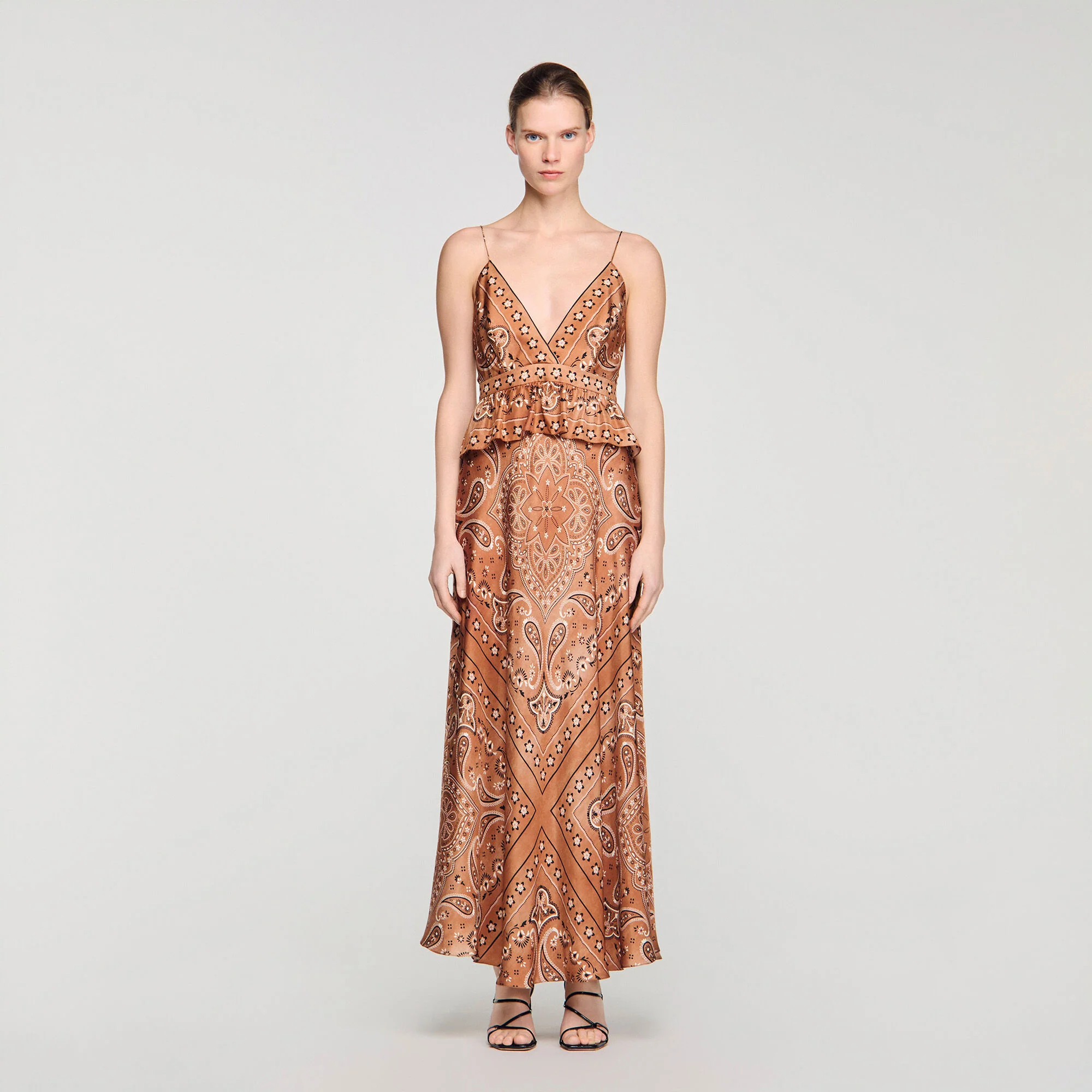Vanellia Bandana-Print Maxi Dress Brown / Black - Image 2