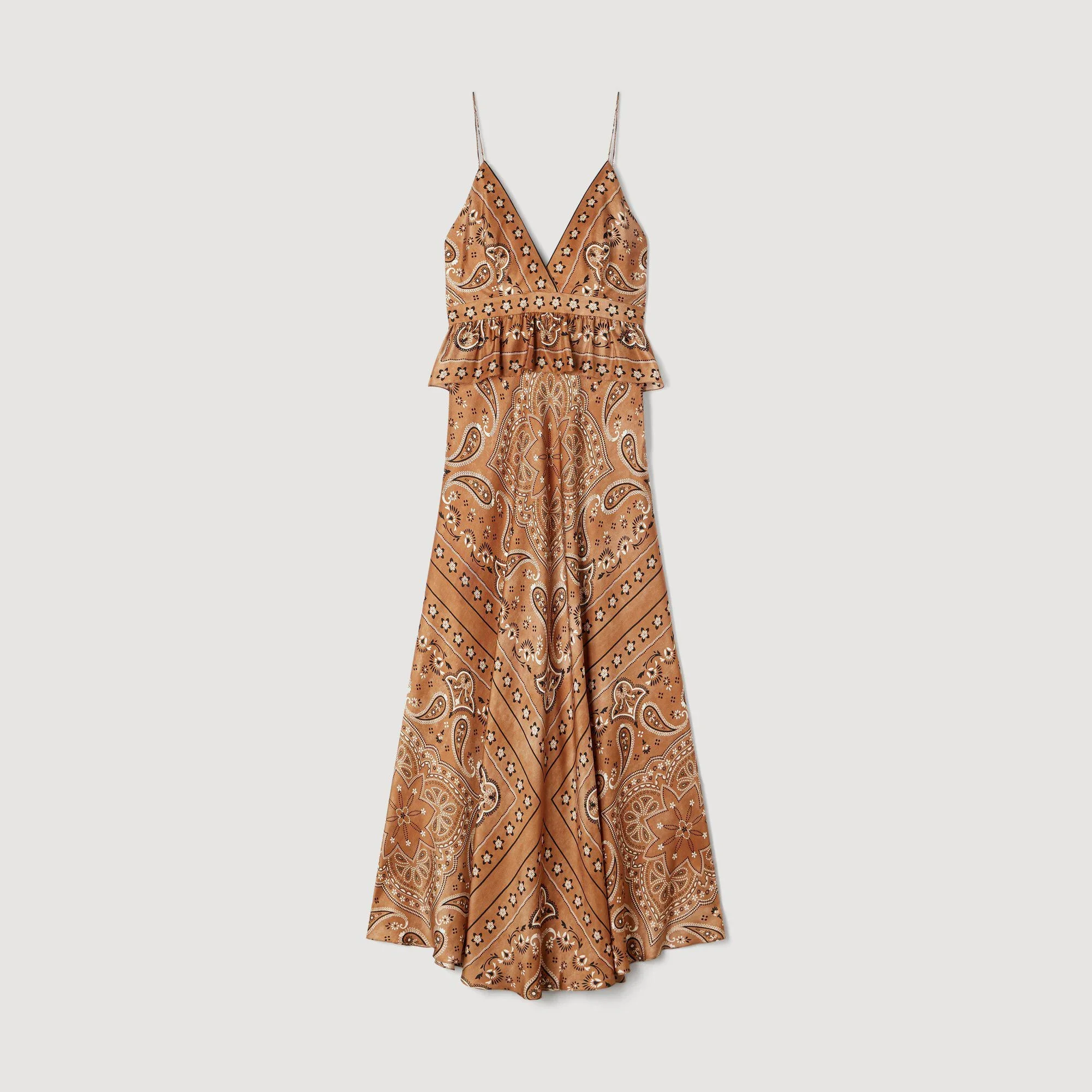 Vanellia Bandana-Print Maxi Dress Brown / Black - Image 6