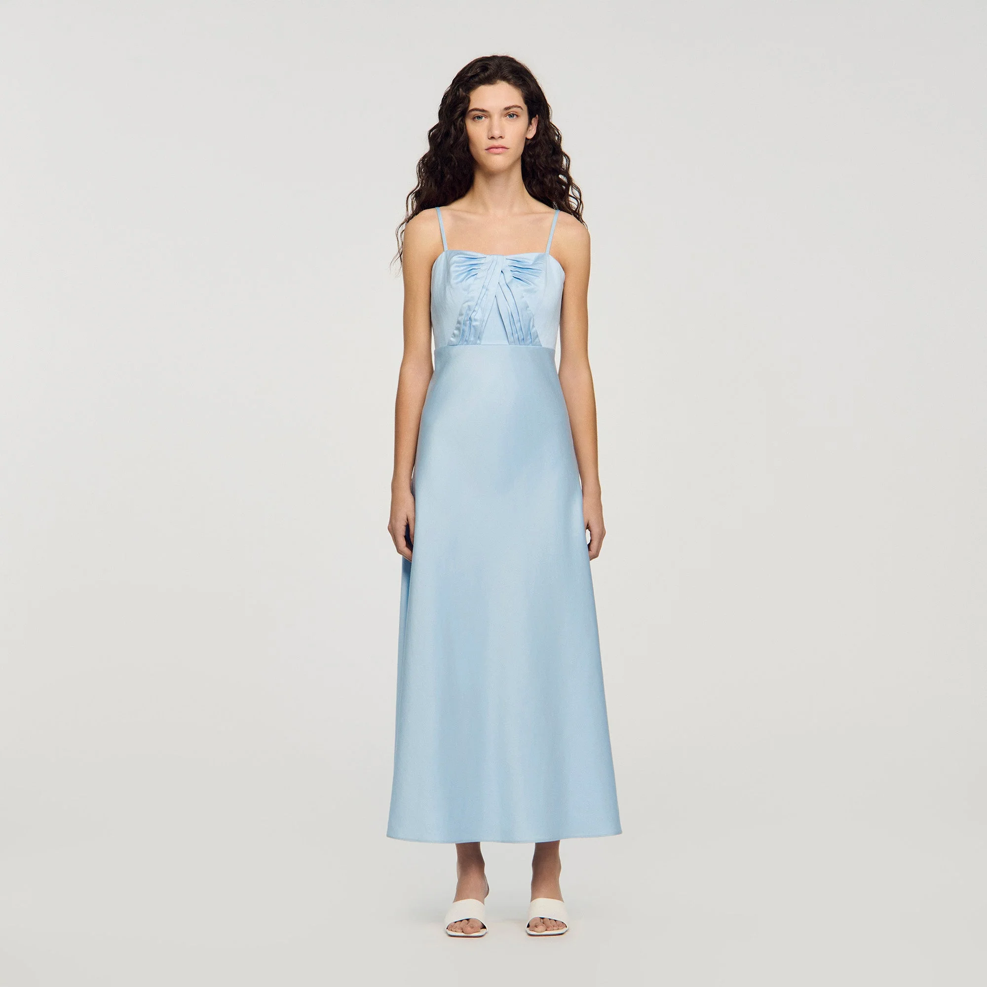 Cinderella Satin-Effect Maxi Dress Blue Sky - Image 2