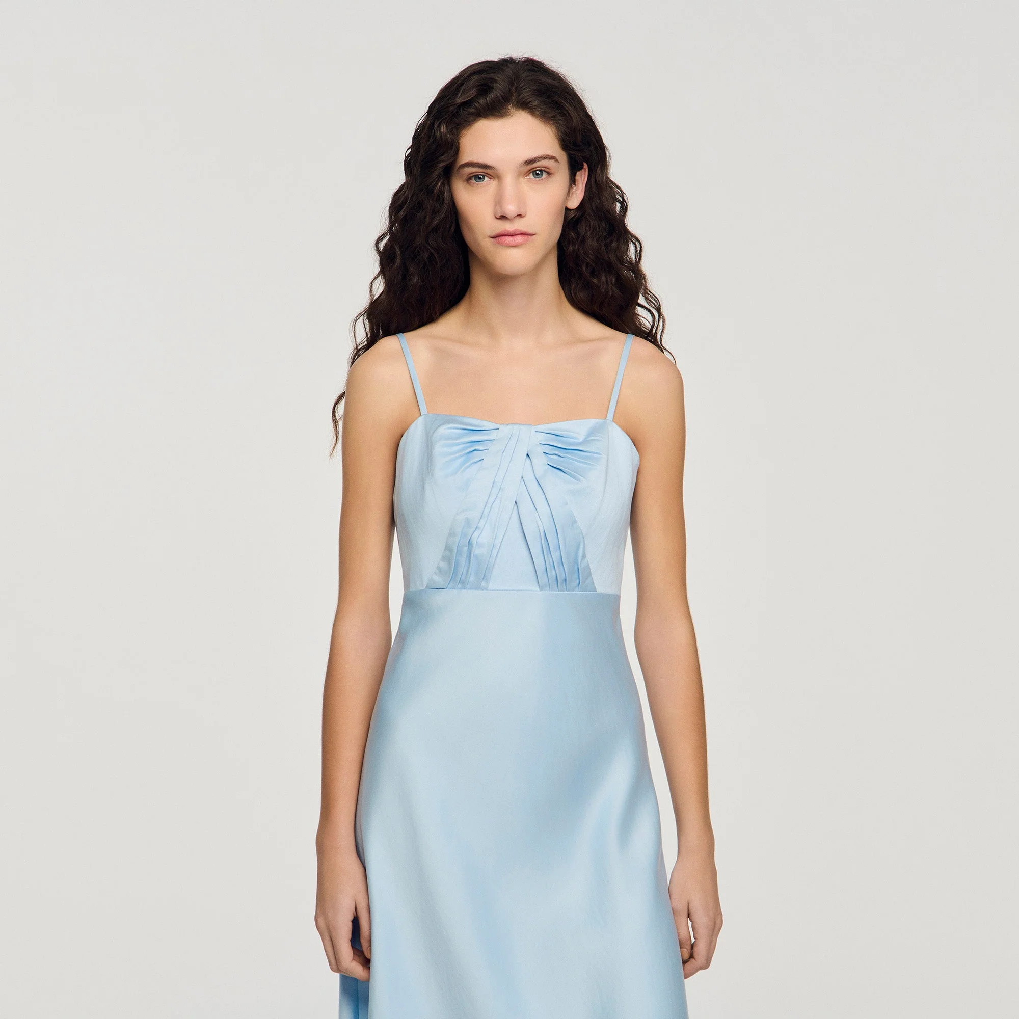 Cinderella Satin-Effect Maxi Dress Blue Sky - Image 4