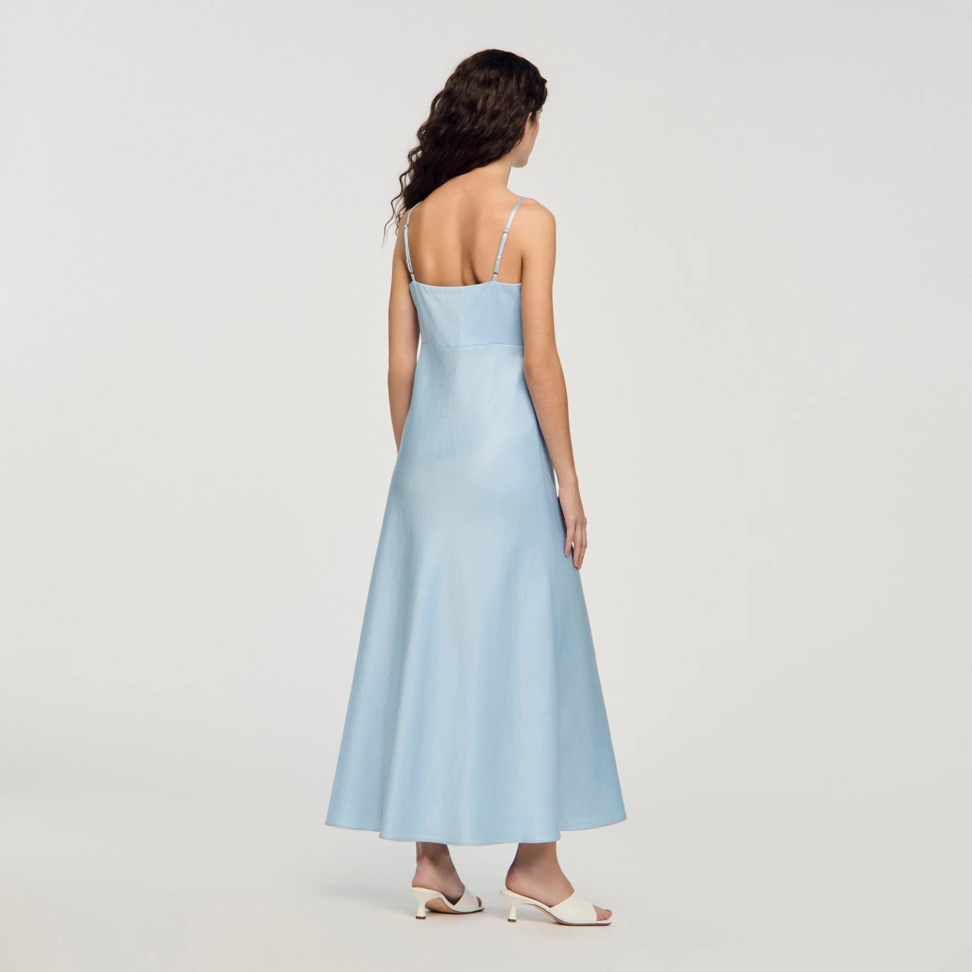 Cinderella Satin-Effect Maxi Dress Blue Sky - Image 5