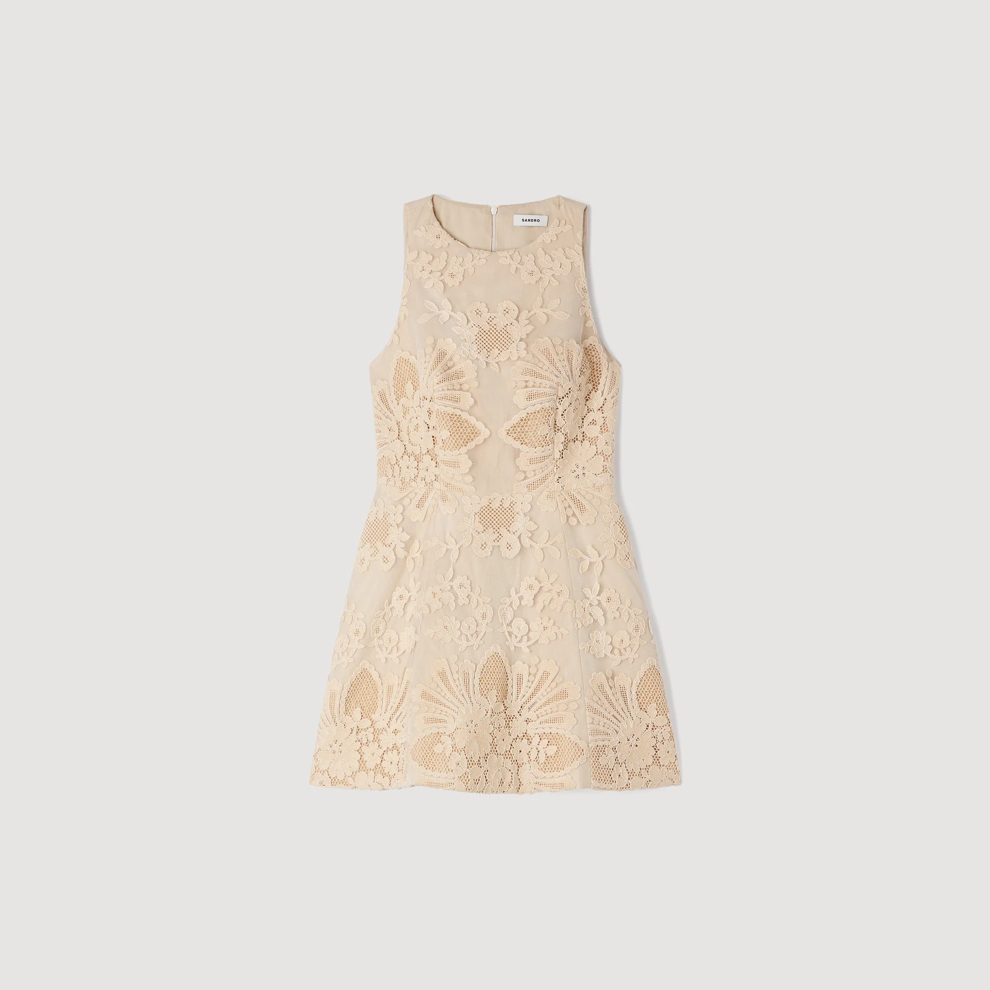 Amaria Guipure Short Dress Vanilla - Image 6