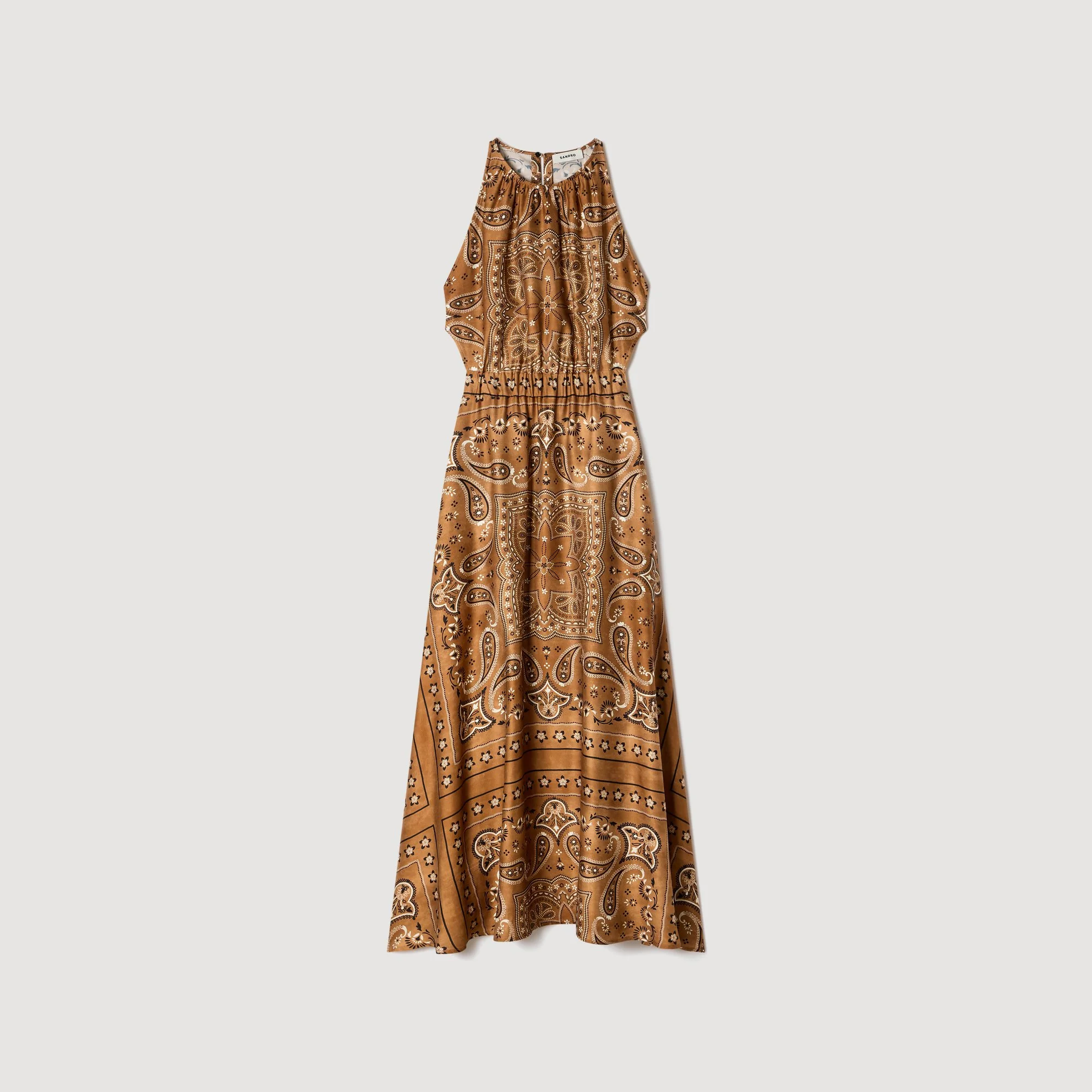 Melanie Bandana-Print Maxi Dress Brown / Black - Image 6