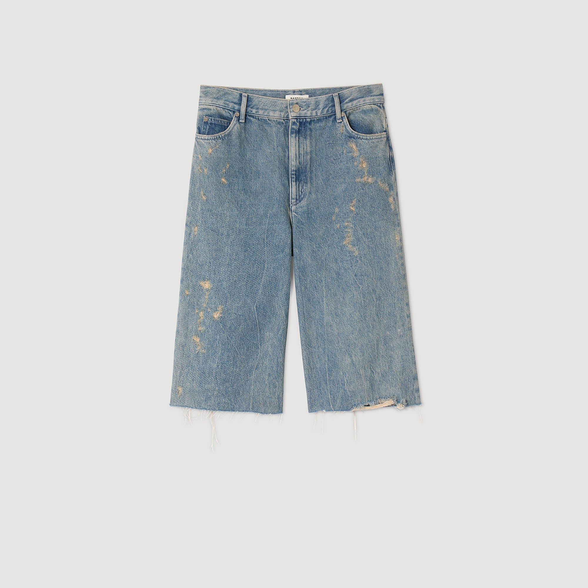 Lirio Distressed Denim Bermuda Shorts Blue Jean - Image 6