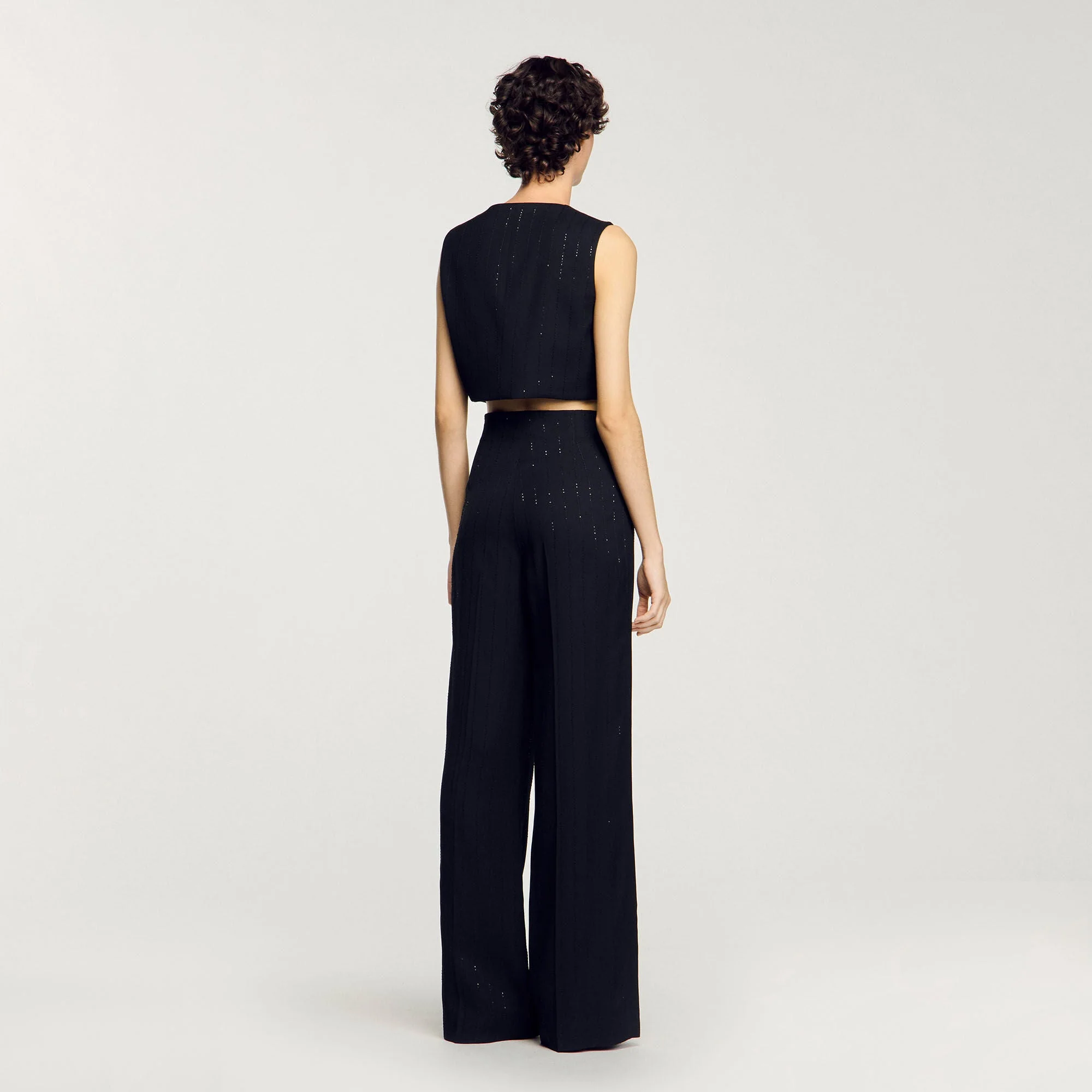 Madeleine Sequin Cropped Jacket Black - Image 5
