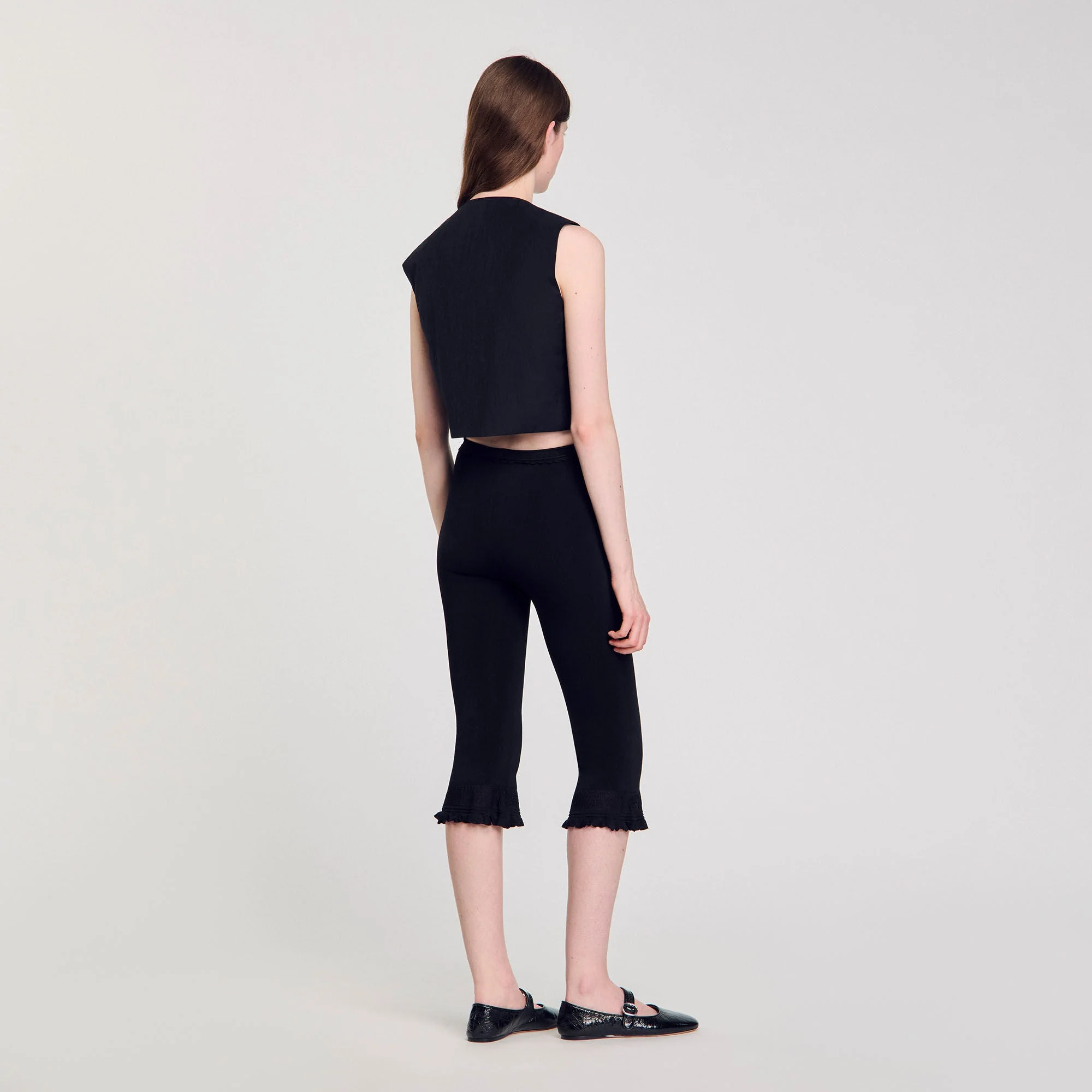 Eilat Pleated Crop Top Black - Image 5