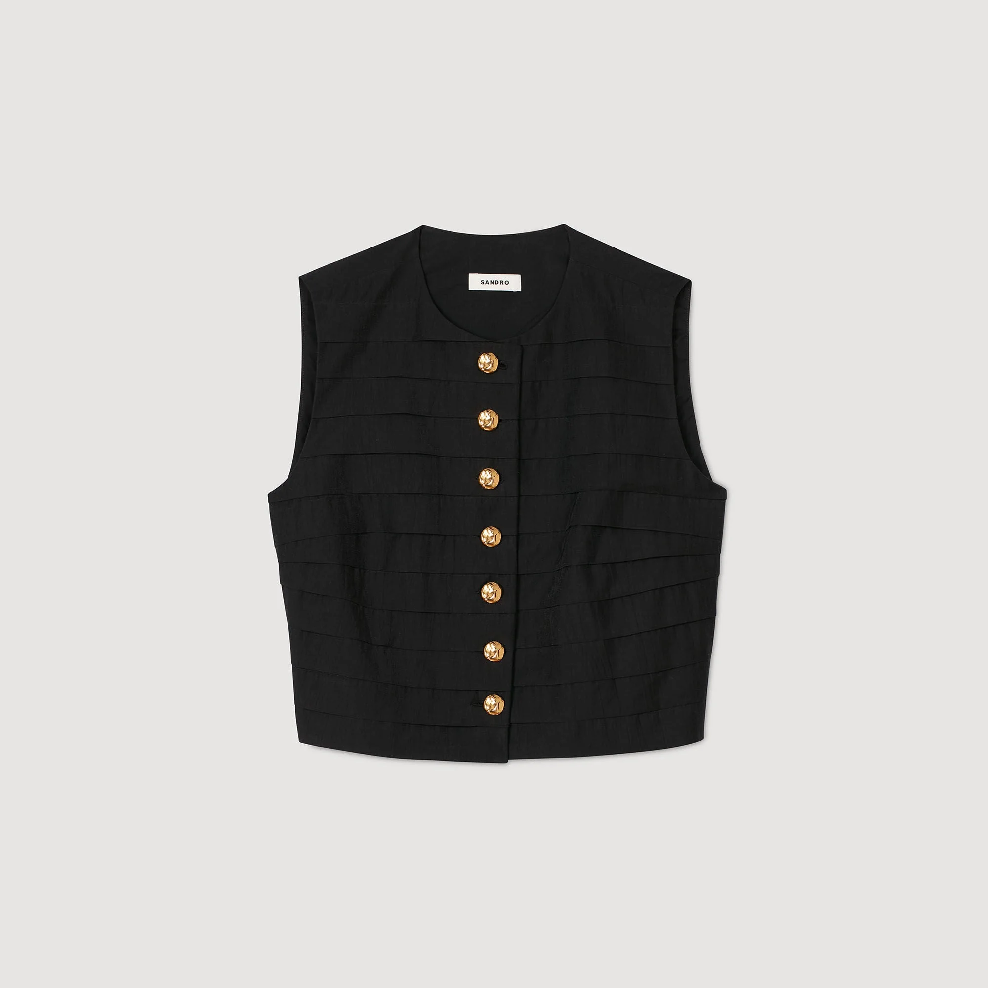 Eilat Pleated Crop Top Black - Image 6