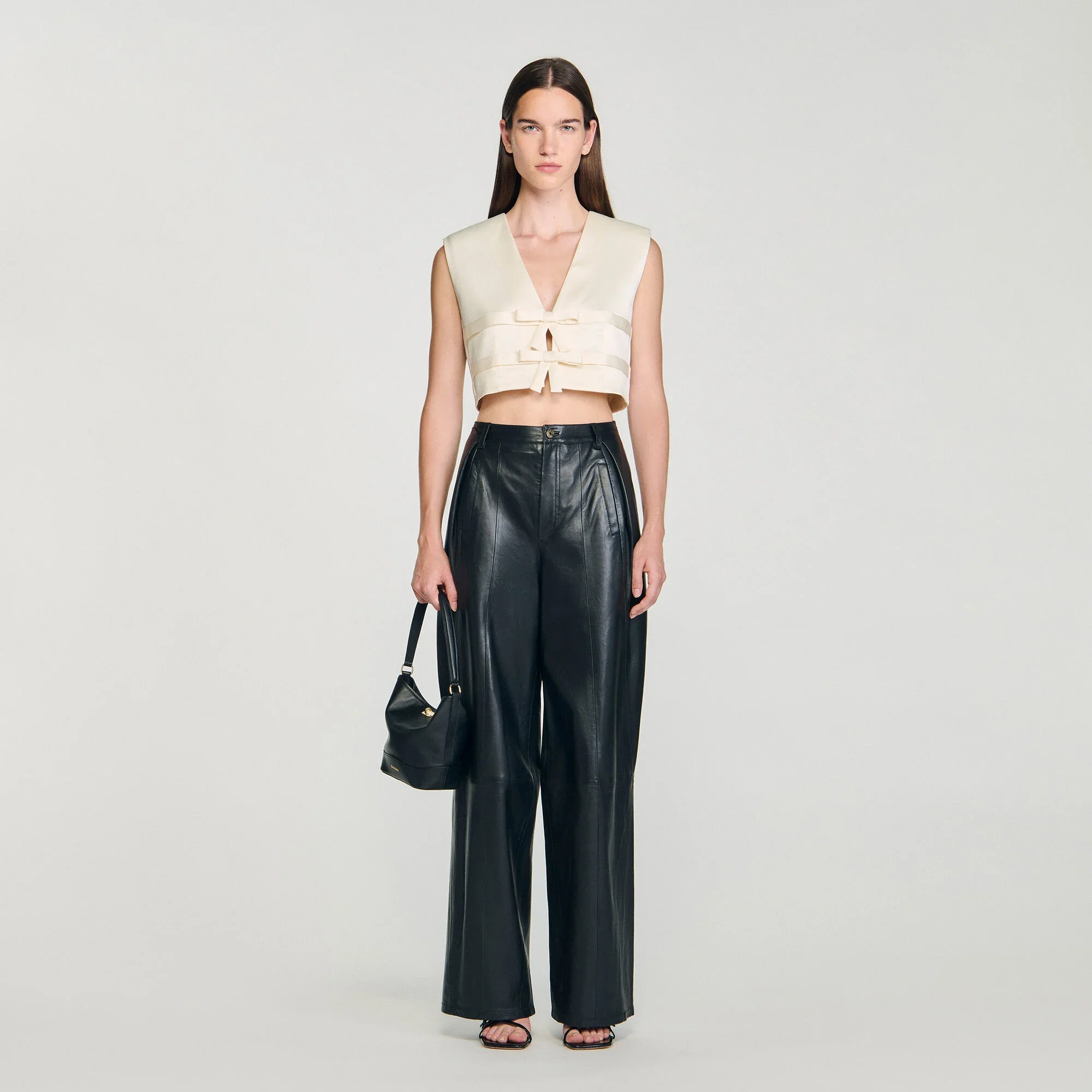 Auteuil Satin Crop Top Ecru