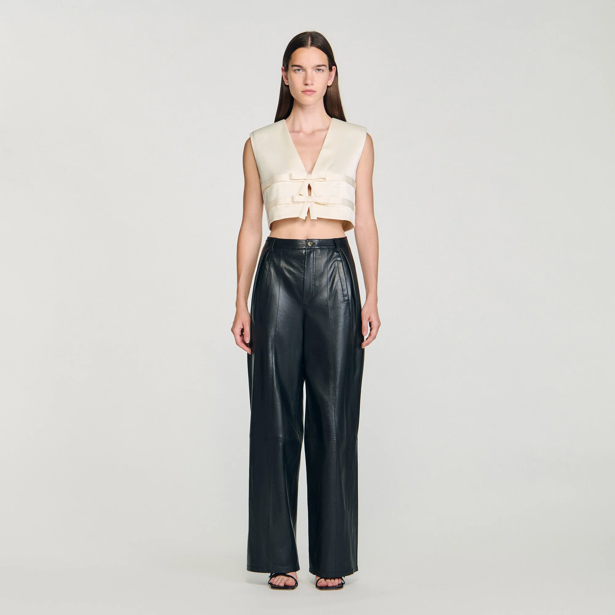 Auteuil Satin Crop Top Ecru - Image 2