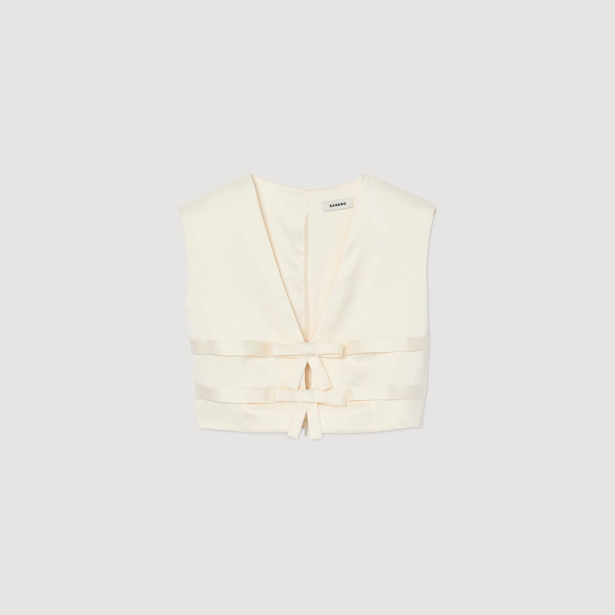 Auteuil Satin Crop Top Ecru - Image 6