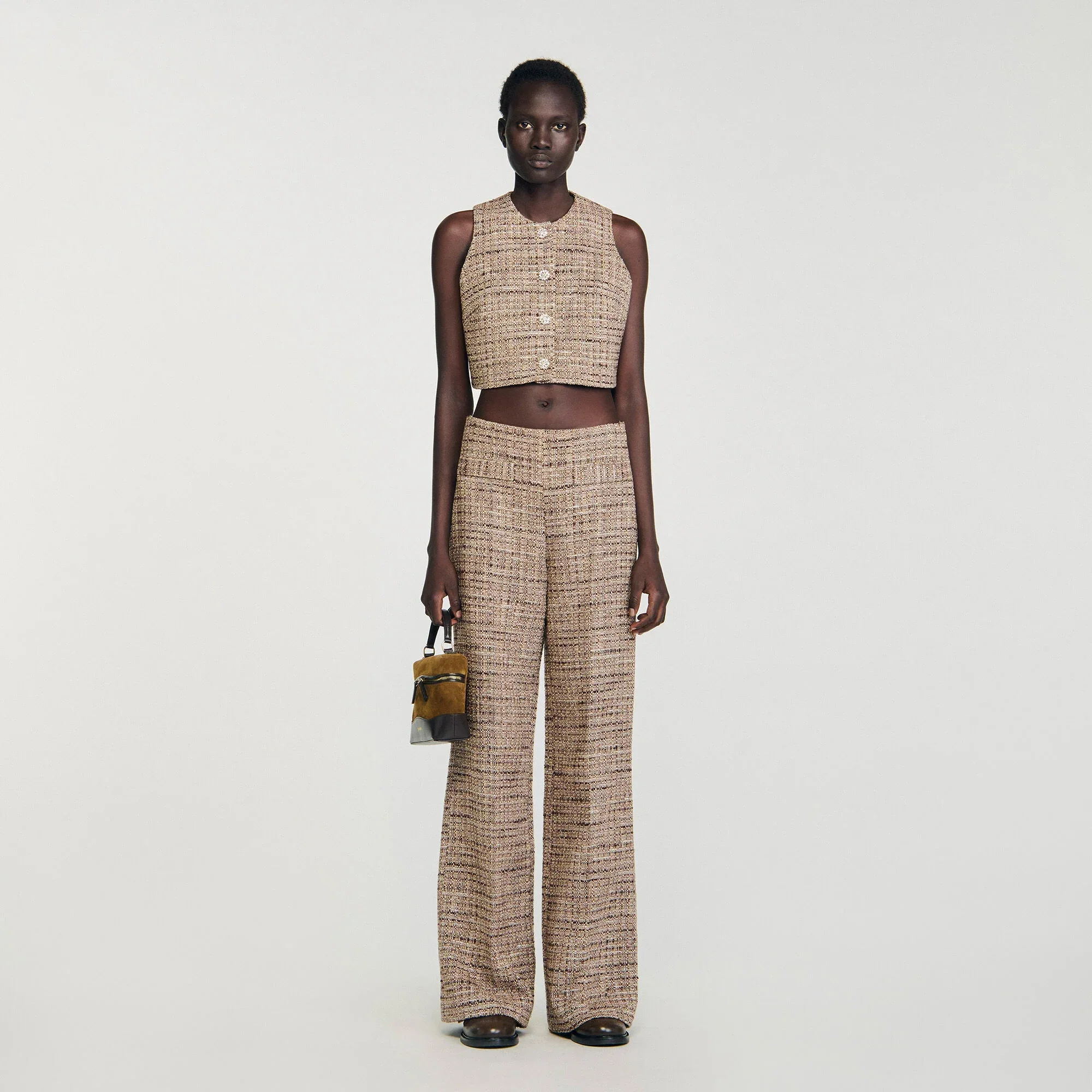 Javier Tweed Vest Brown