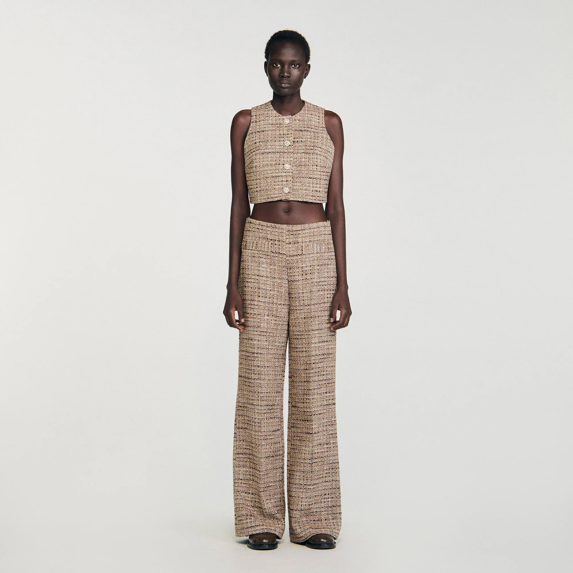Javier Tweed Vest Brown - Image 2